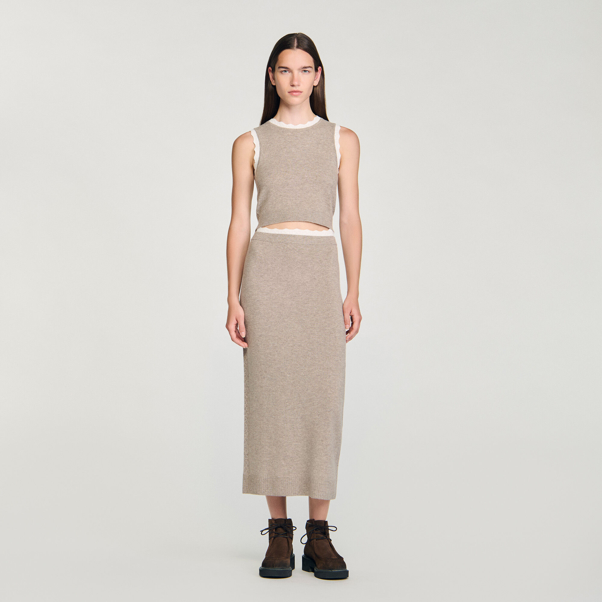 High-neck knit jumper