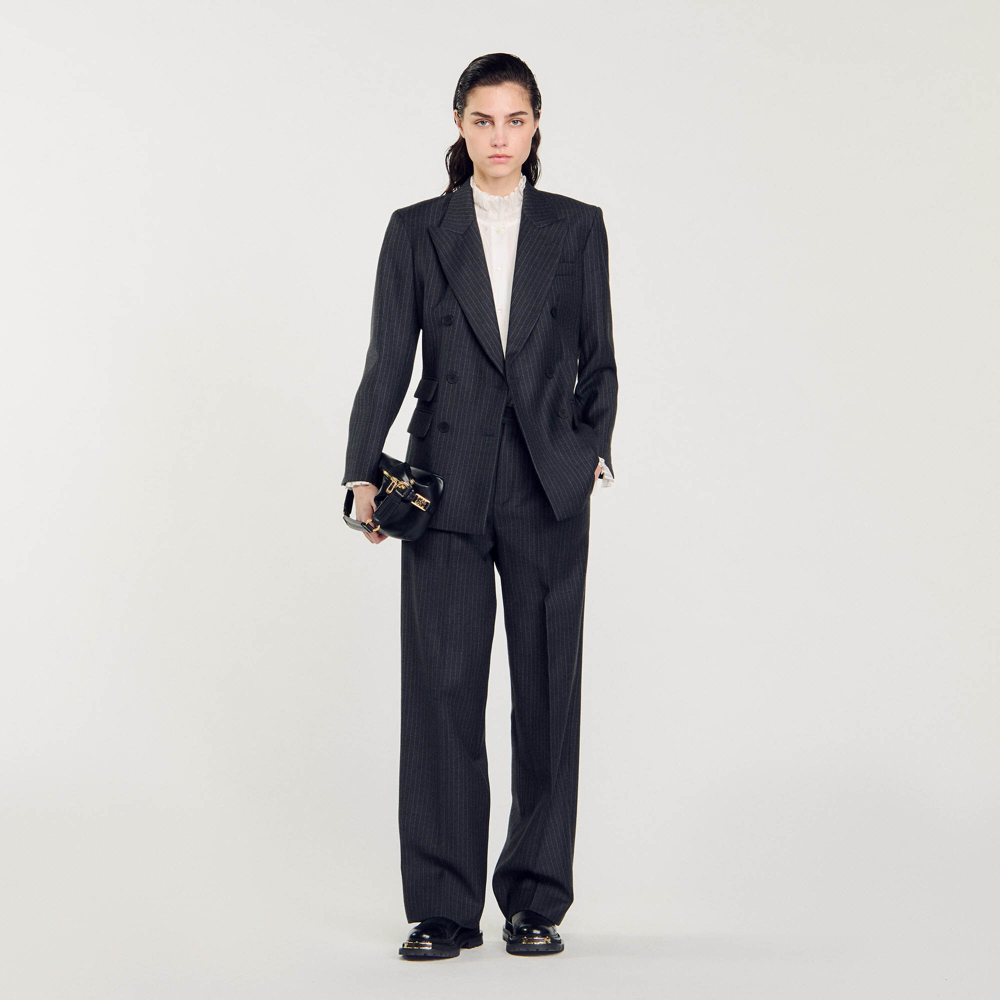 Sandro check blazer shop