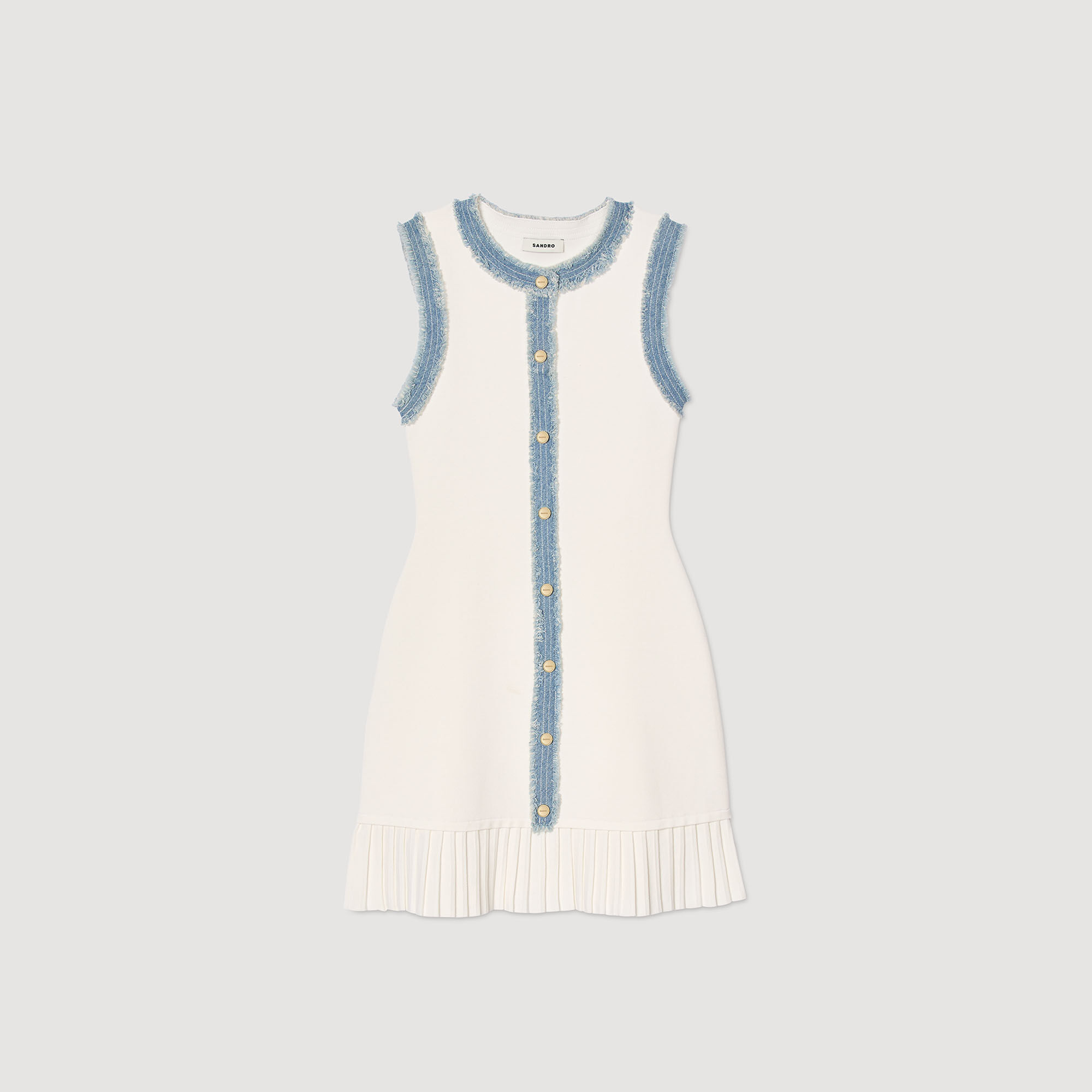 Short knit dress with ruffles