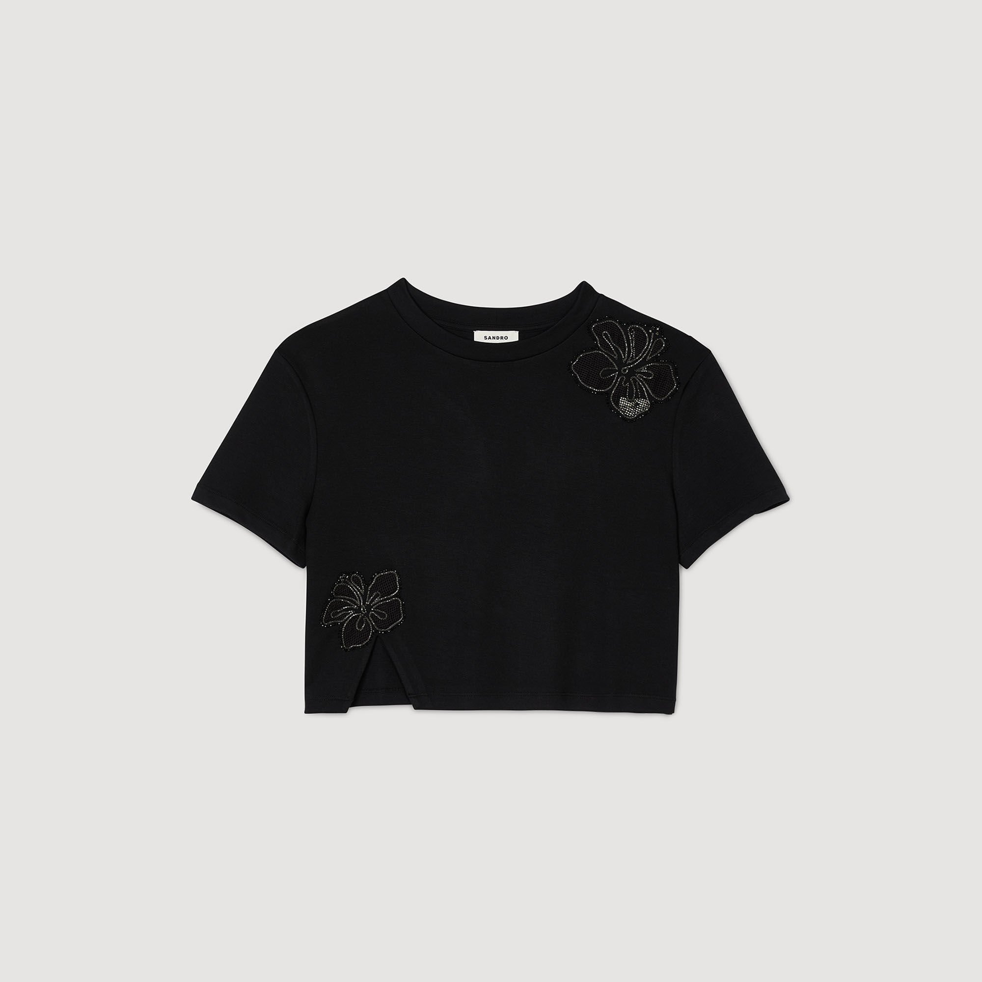 Floral embroidery T-shirt