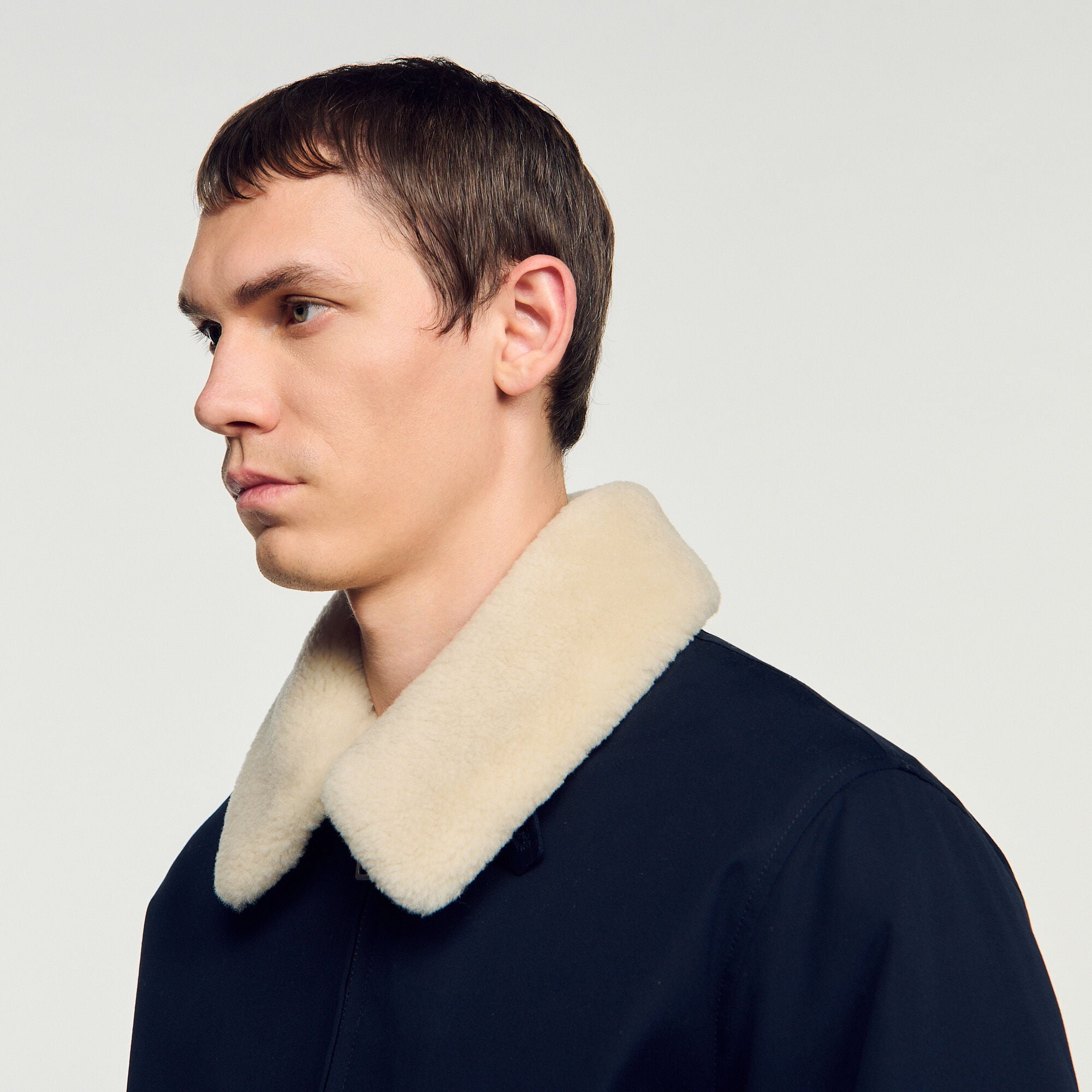 Shearling collar aviator jacket - Men | Sandro