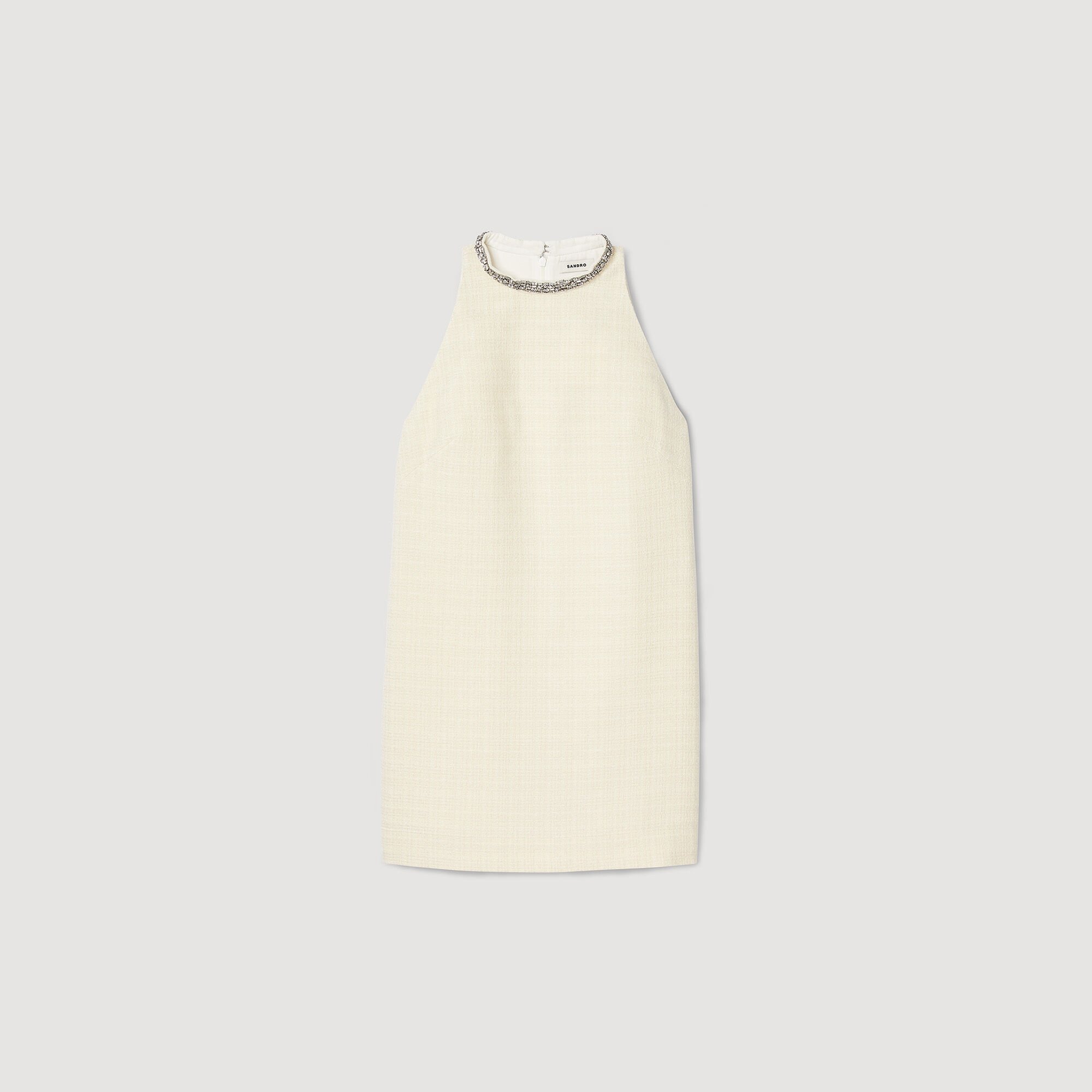 Dress with jewellery collar