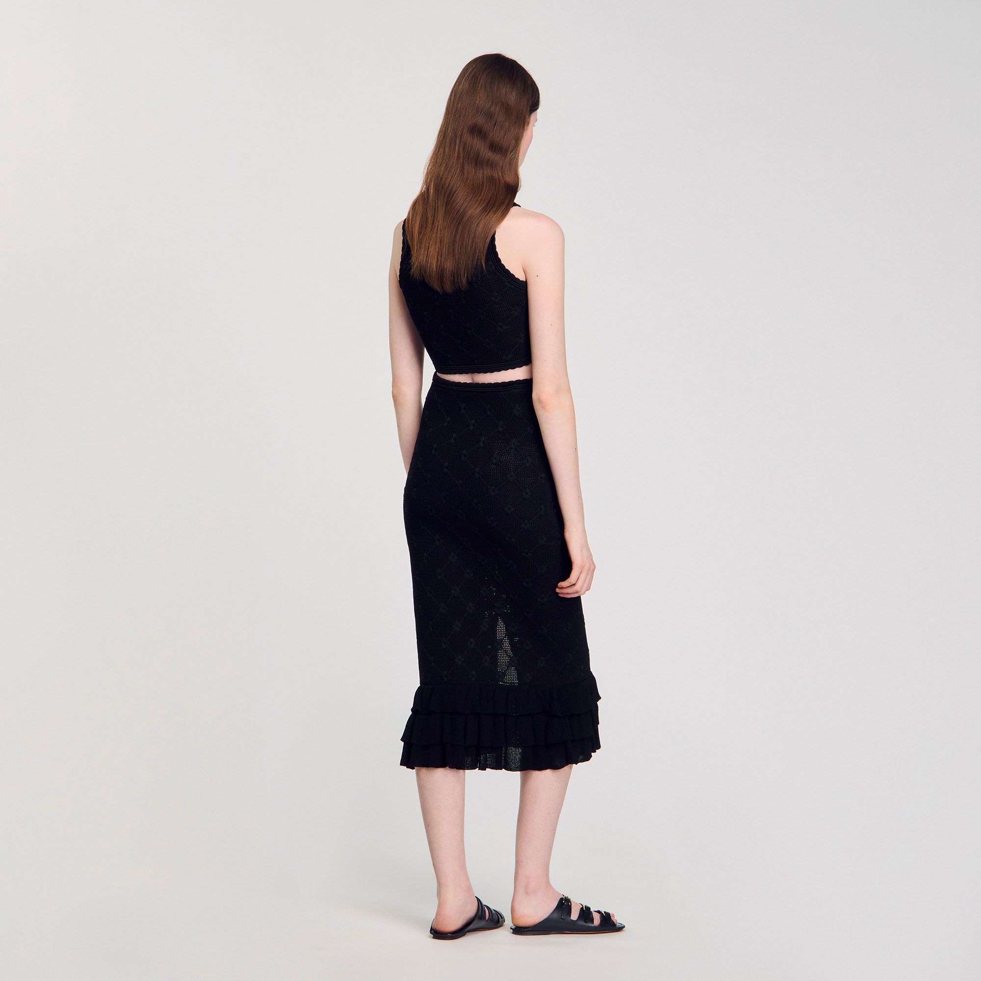 Knit midi skirt