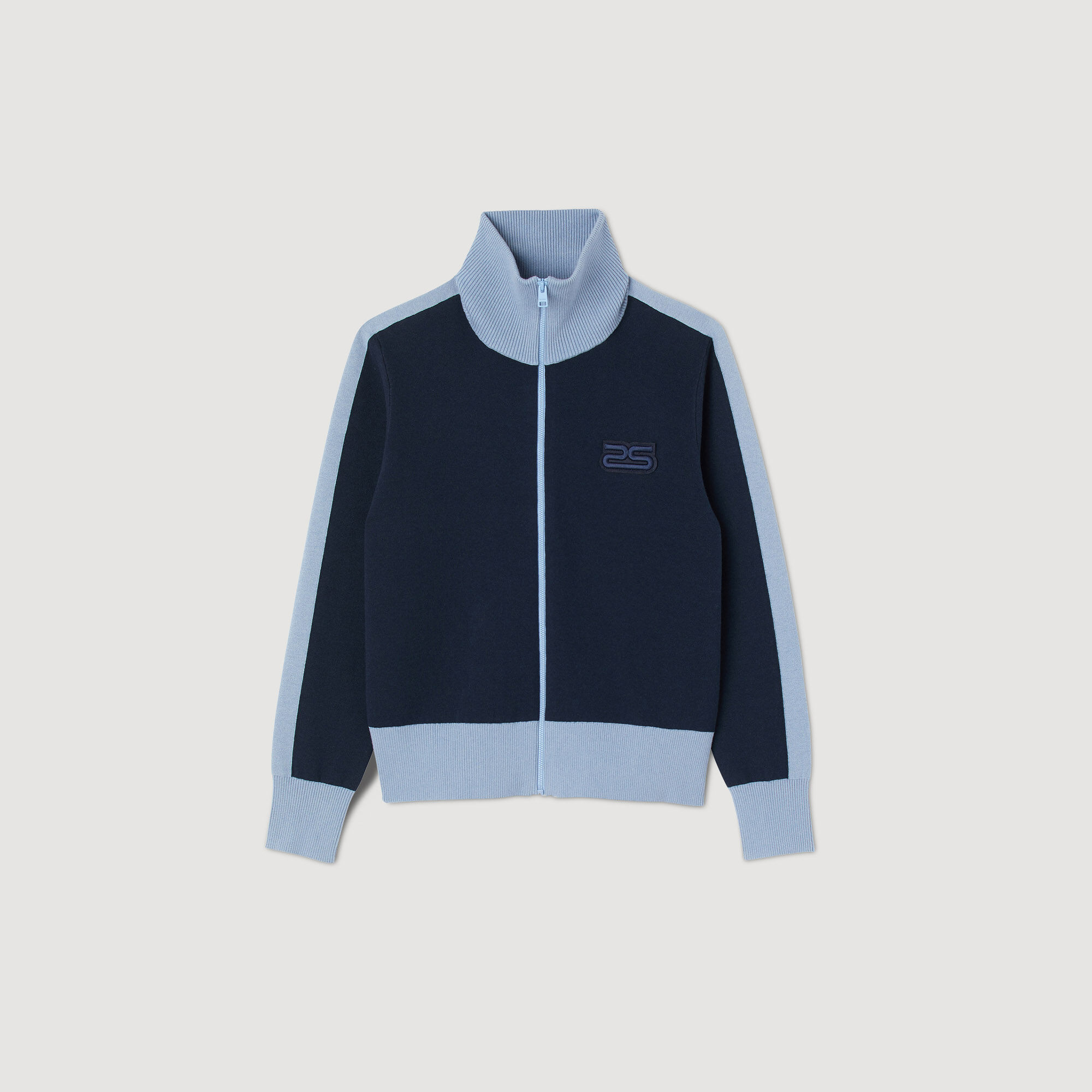 Two-tone knit cardigan