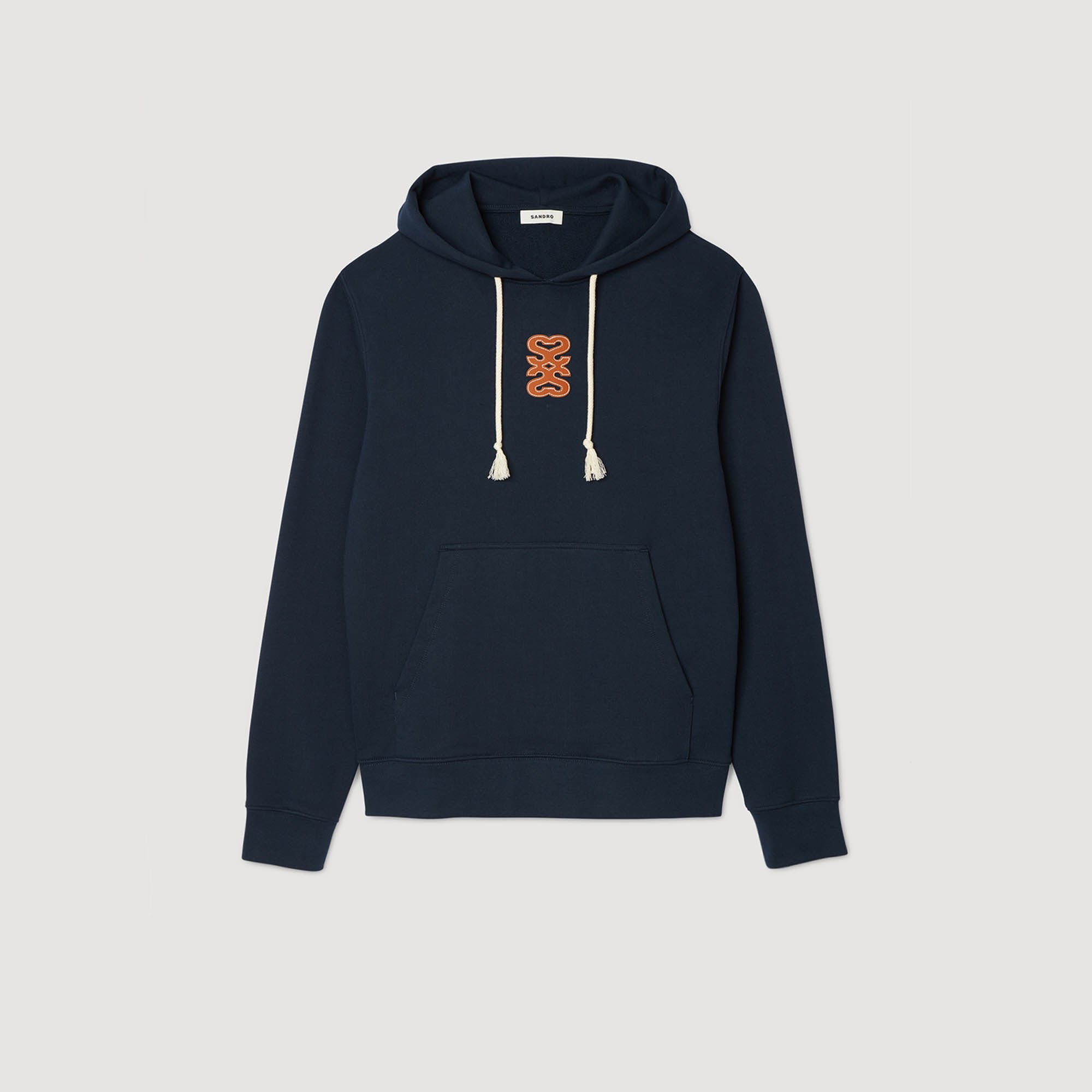 Leather patch sweatshirt