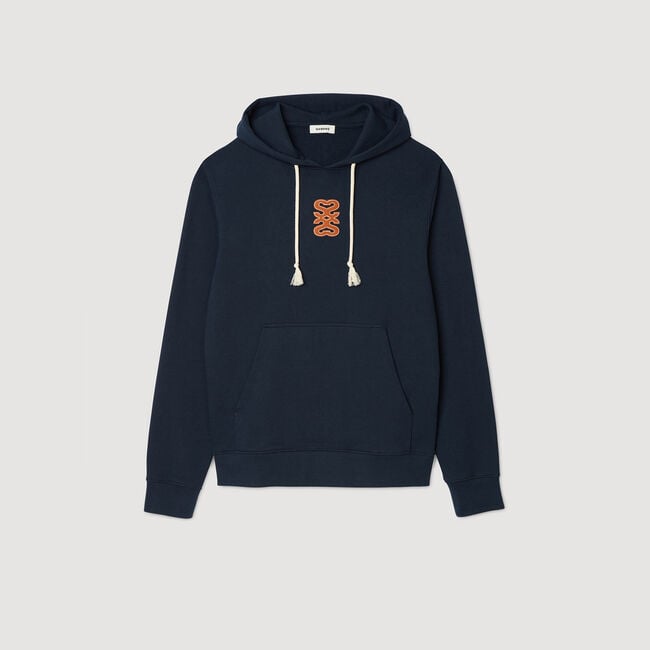 Leather patch sweatshirt