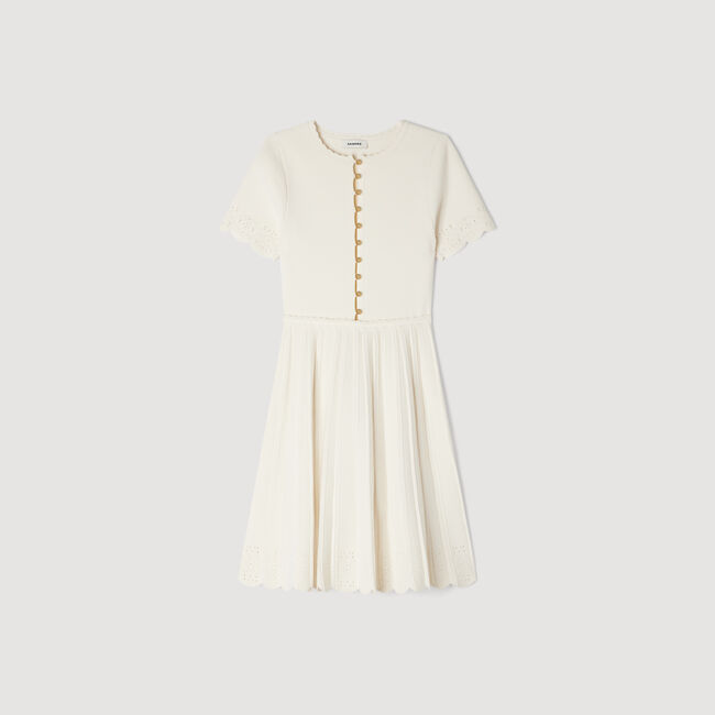 Pointelle knit short dress