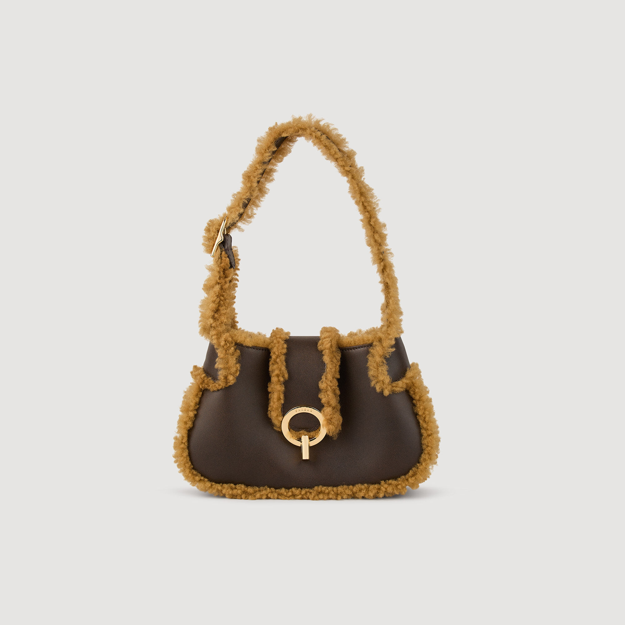 Leather and shearling Janet bag