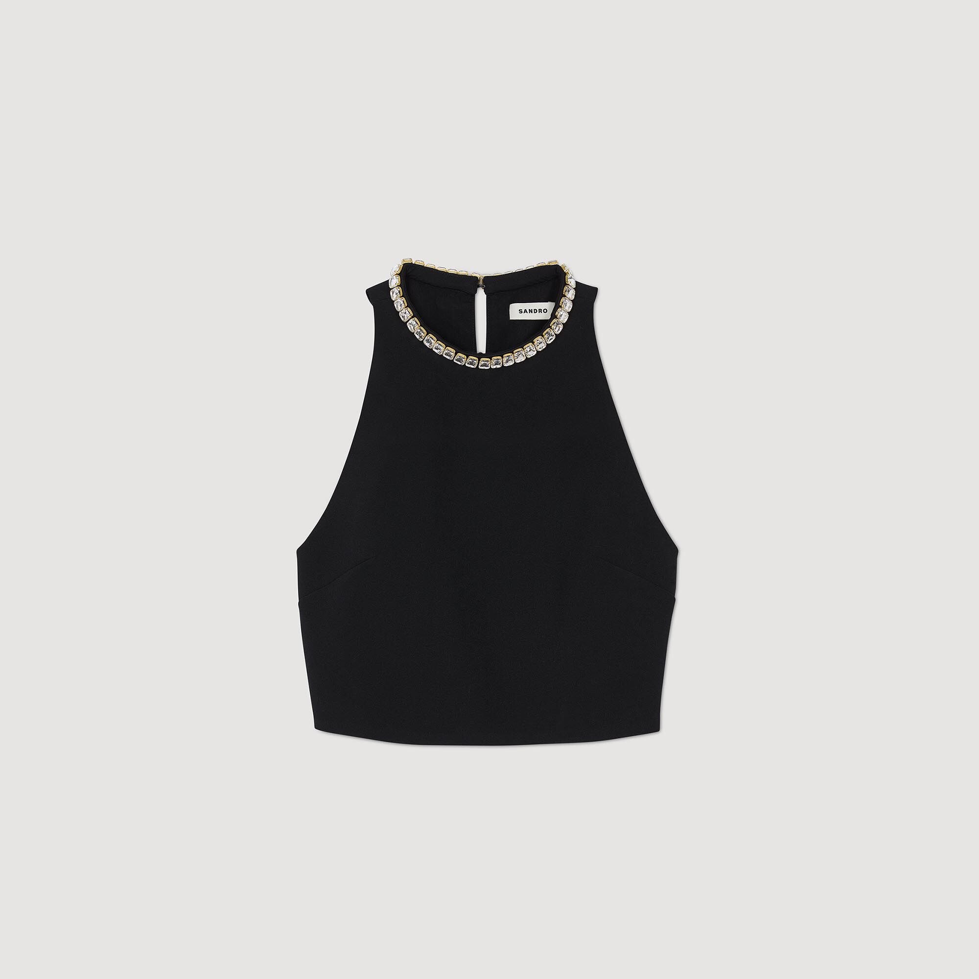 Rhinestone crop tank