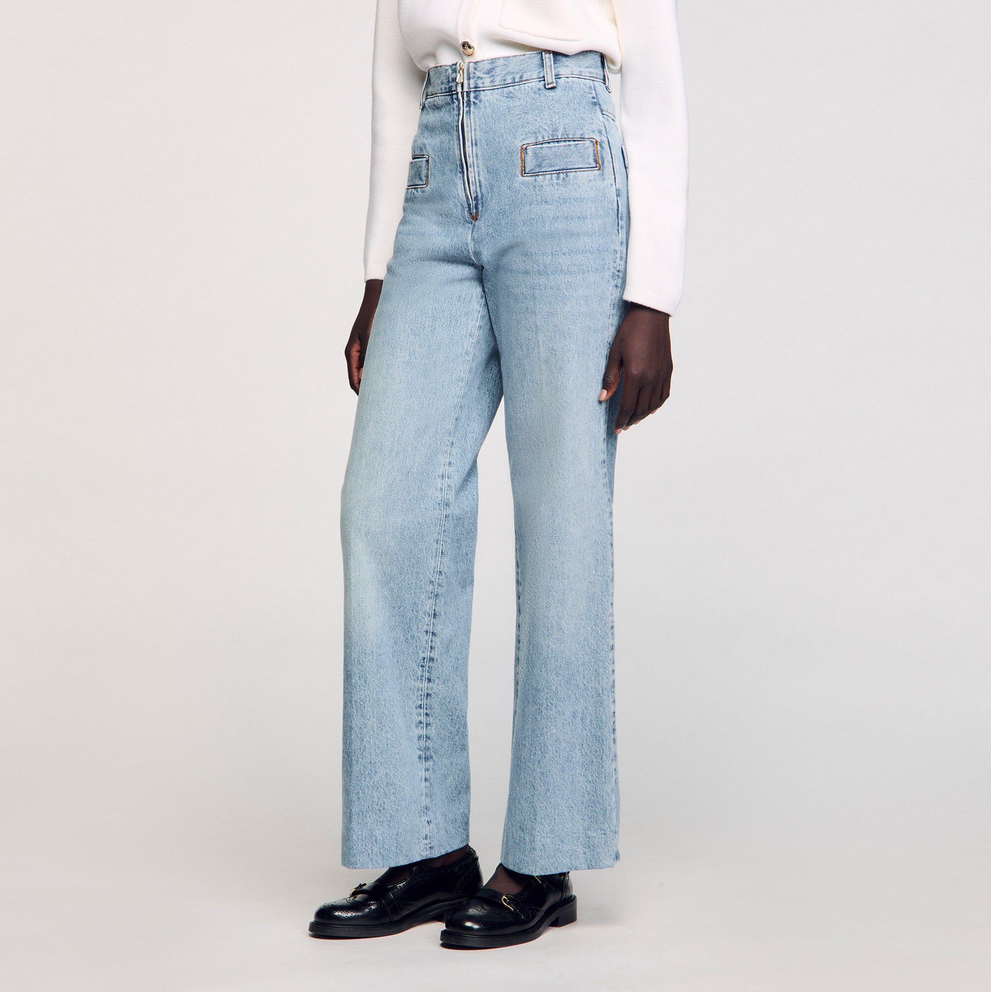 【限定品】 Wide-leg jeans Paris Sandro | Women For blue パンツ
