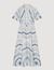 Spiral-motif silk midi dress
