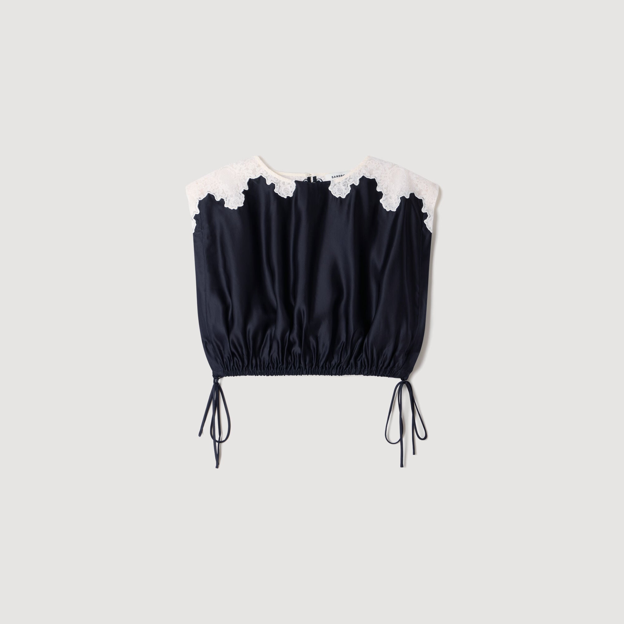 Contrast lace crop top