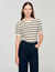 Striped jumper with pearl collar