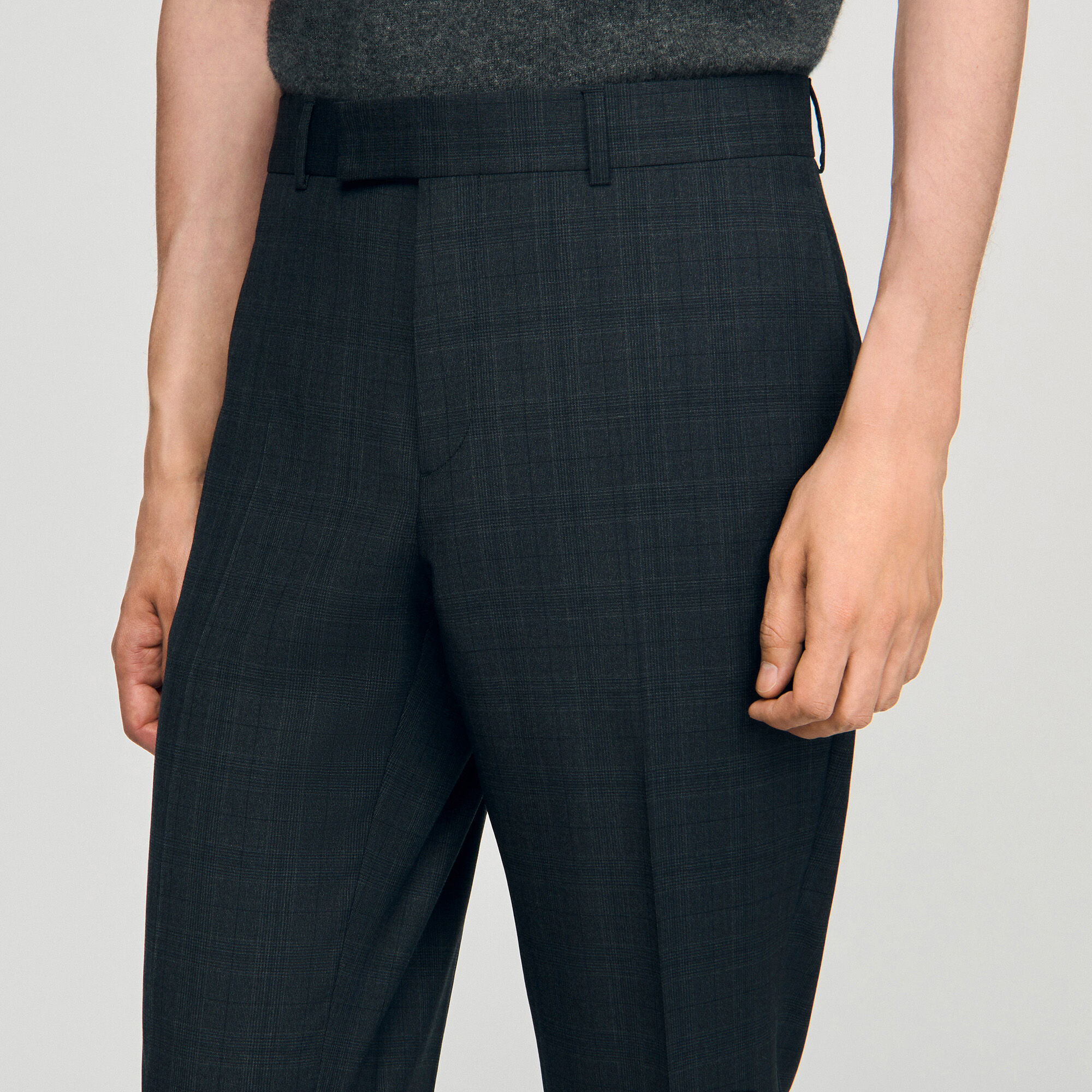 Checked wool trousers