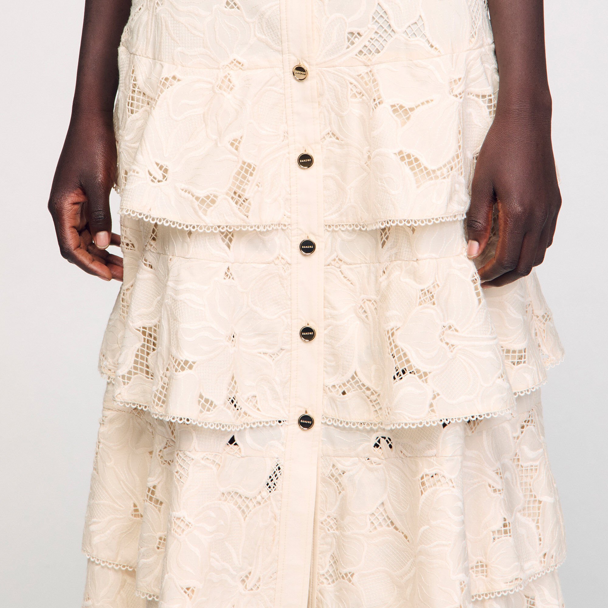 Long frilled skirt