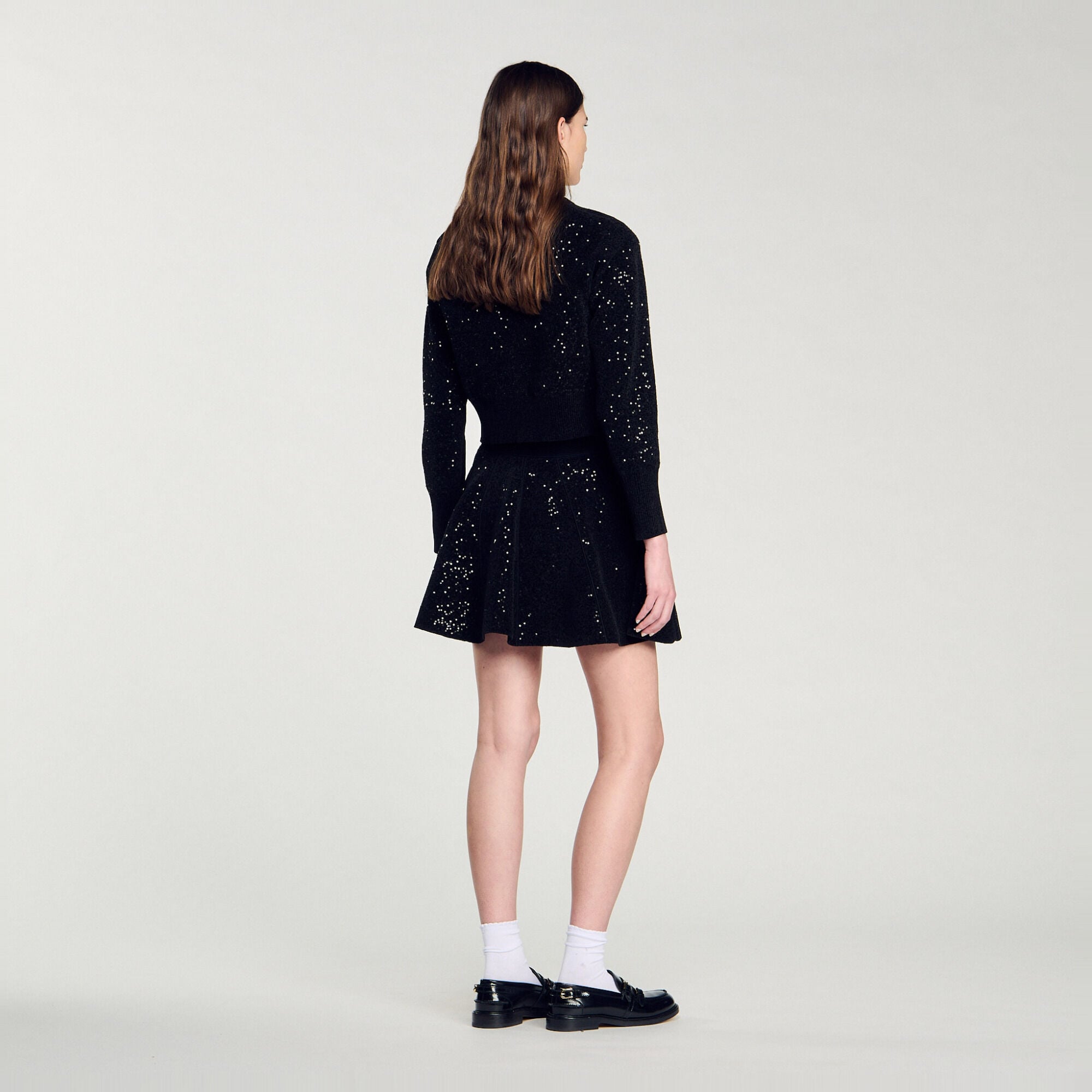 Sequinned velvet cardigan - Women | Sandro