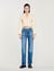 Flared faded jeans