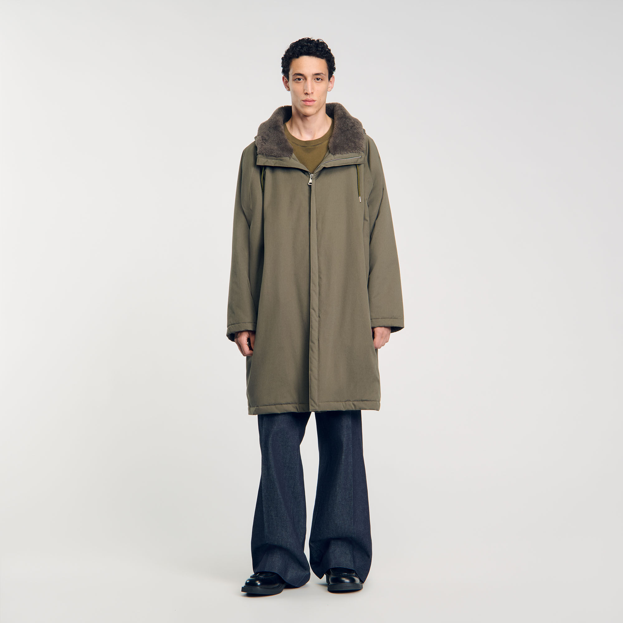 Hooded parka green for Men Sandro Paris