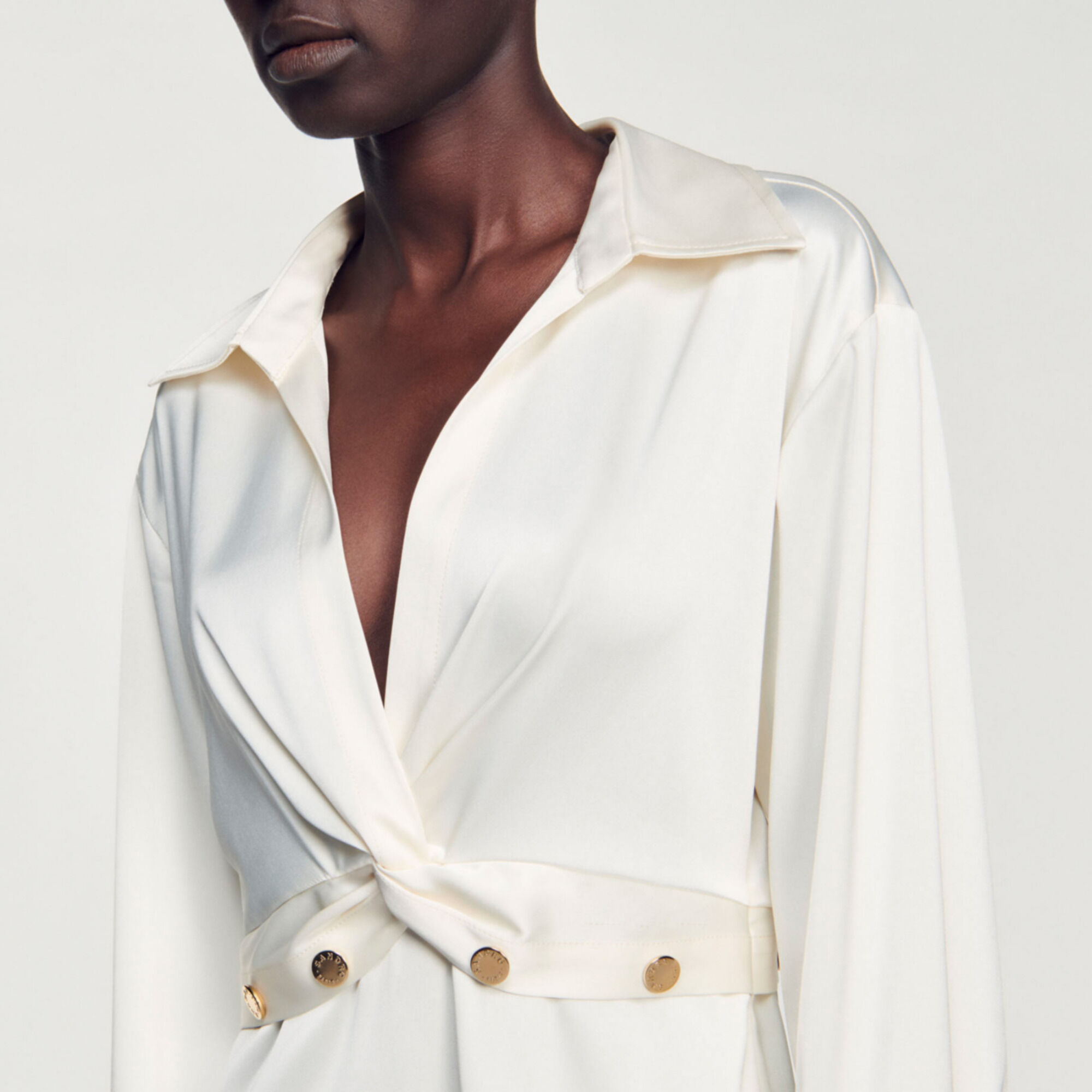 Short satin-effect dress