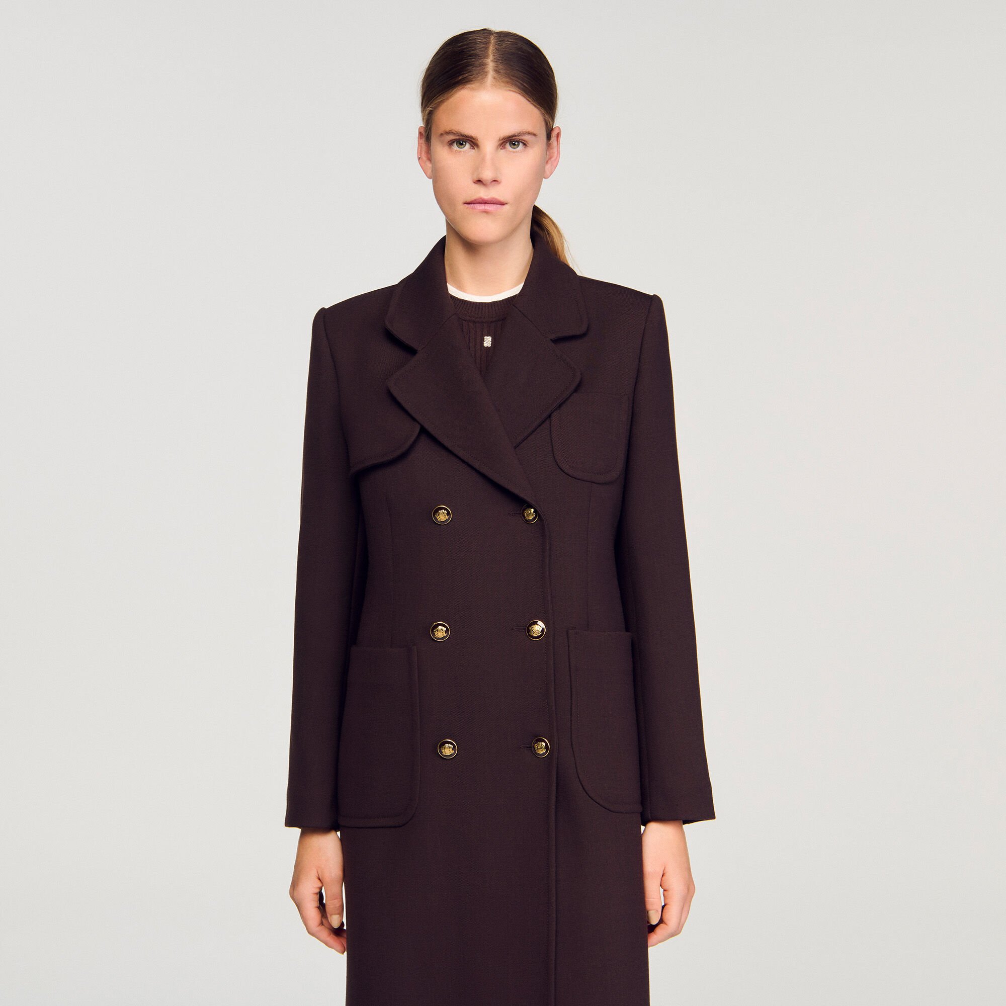 Long double-breasted coat