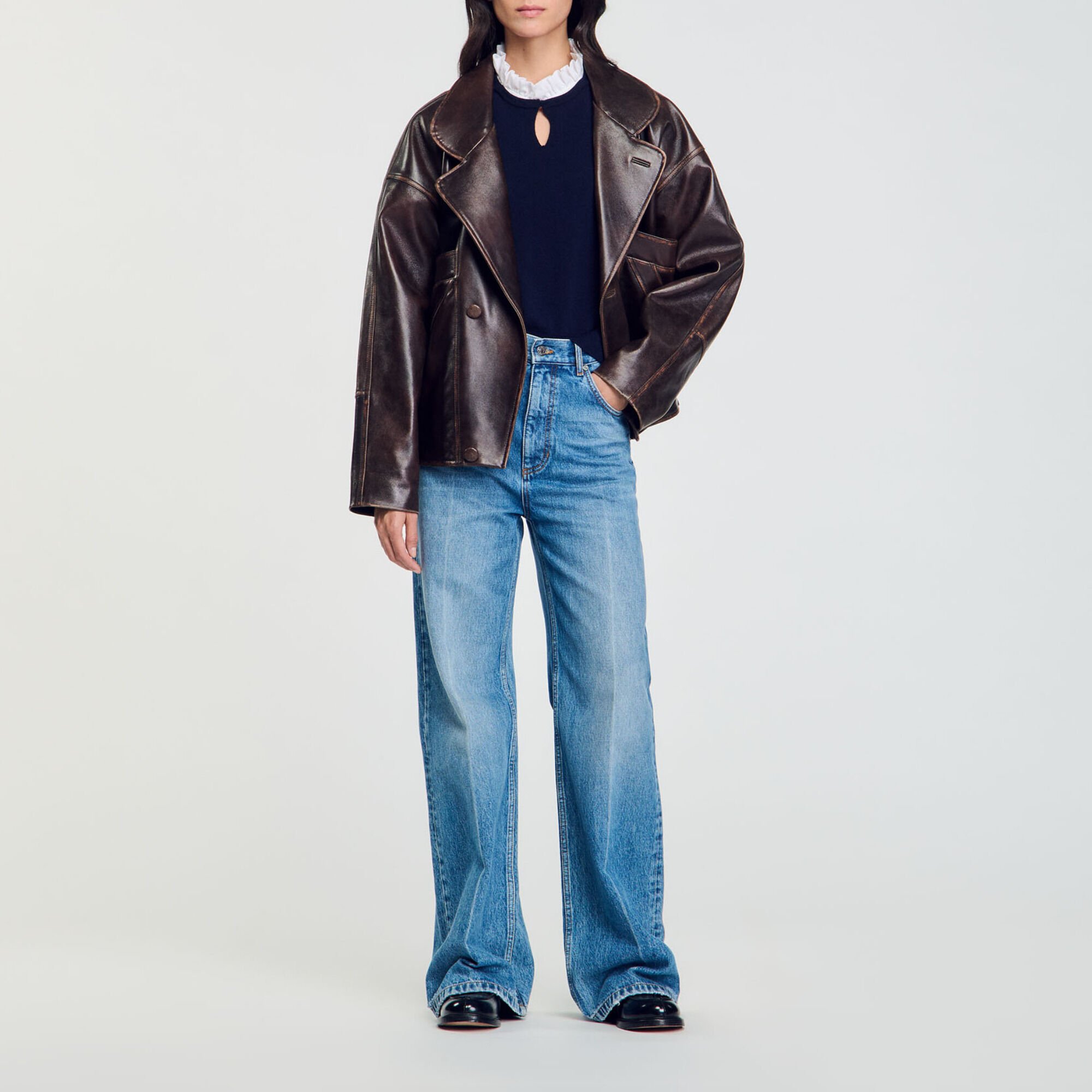 Ruffled wool and cashmere jumper