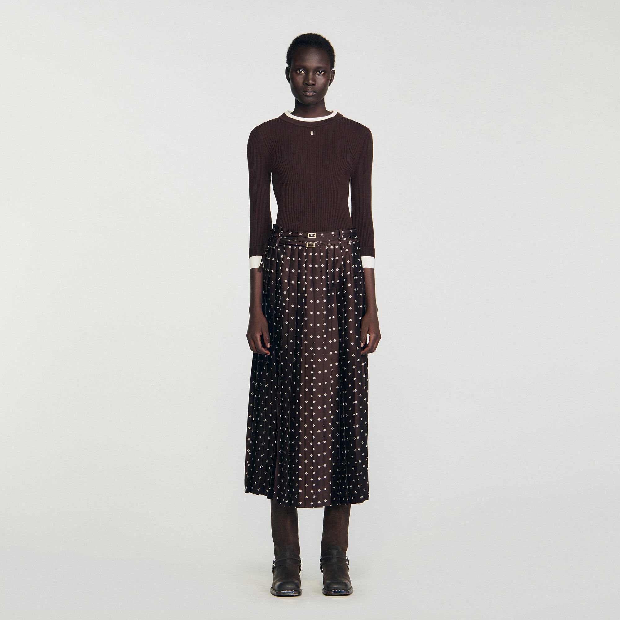 Scarf print maxi skirt