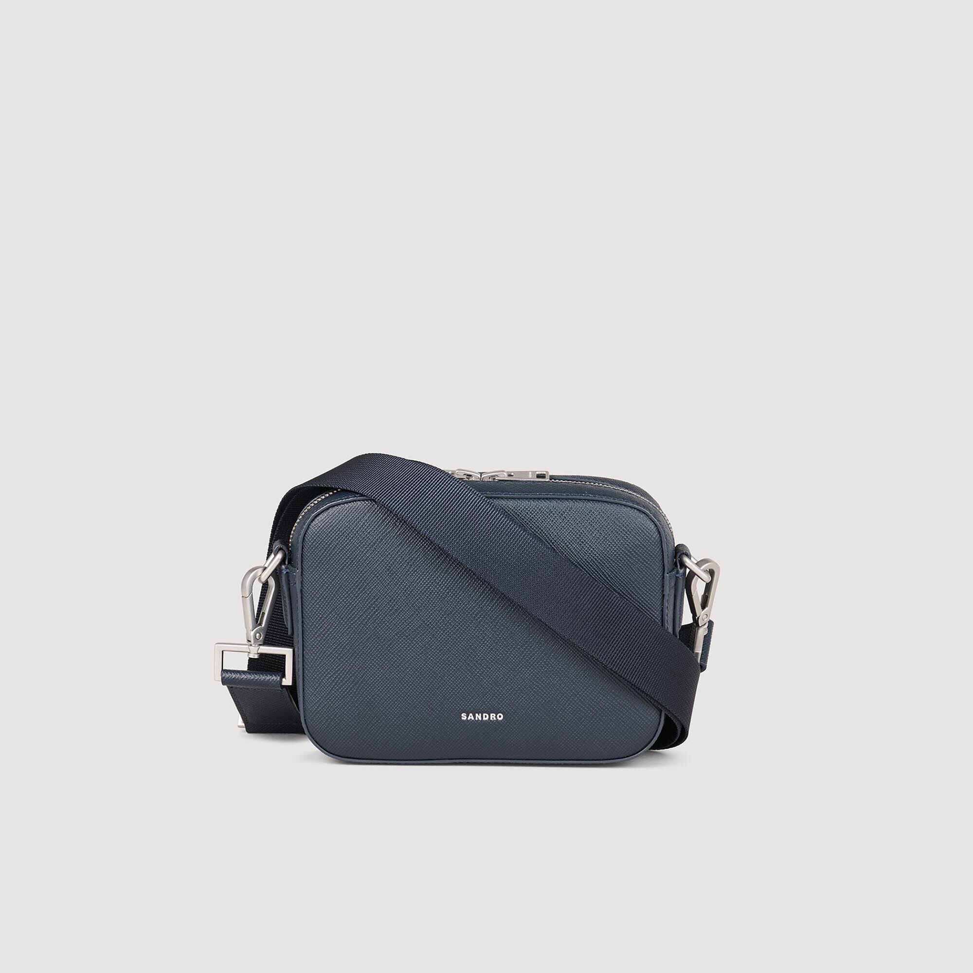 Small synthetic leather bag blue for Men Sandro Paris