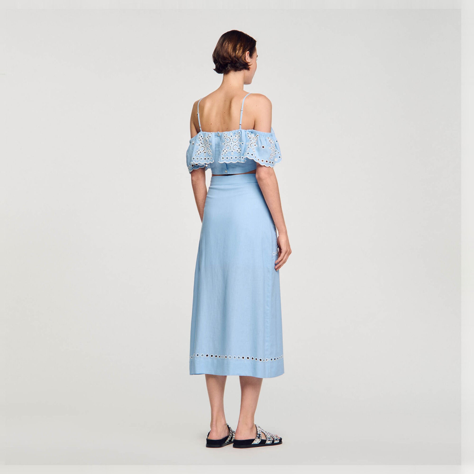 Embroidered maxi skirt