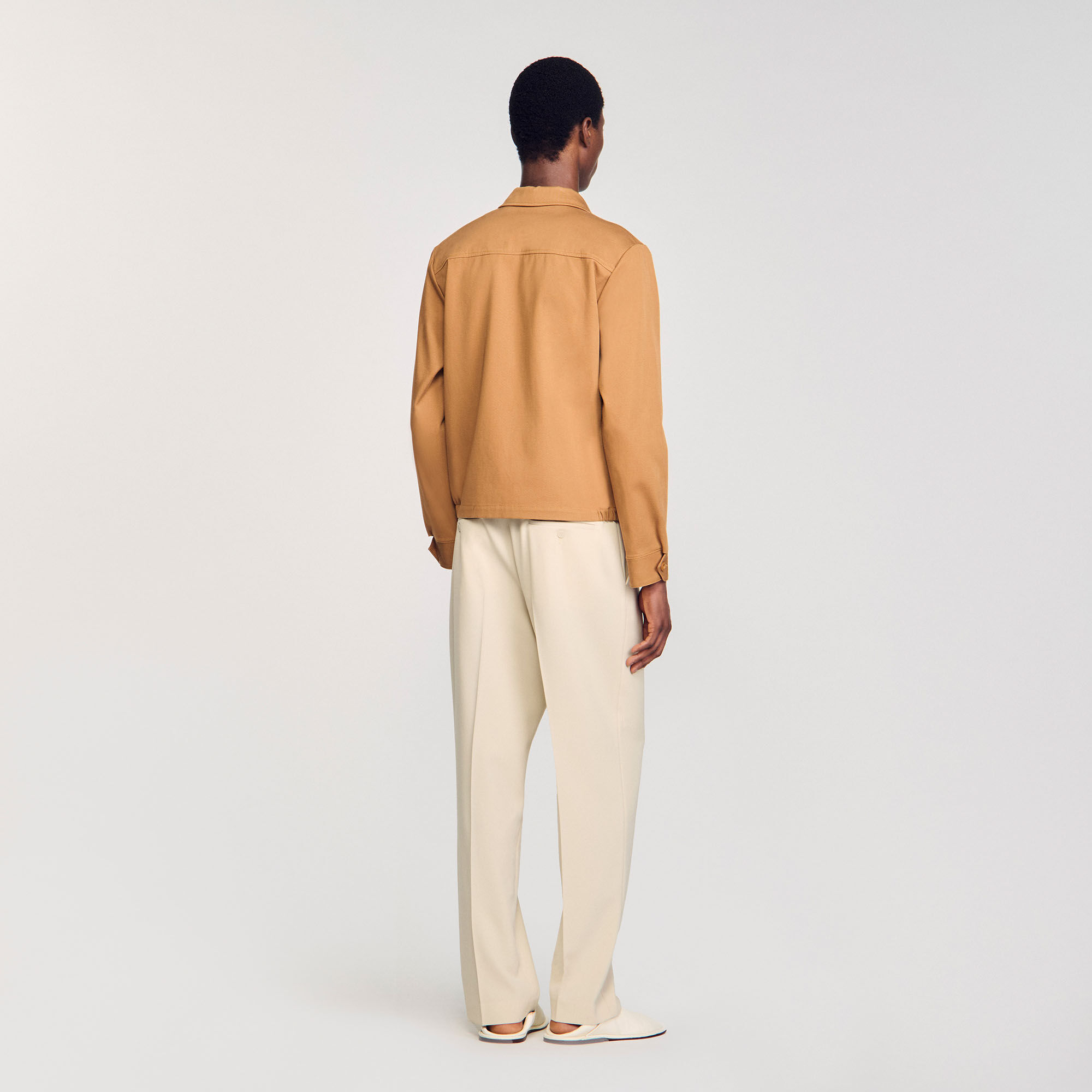 Cotton jacket white / beige for Men | Sandro Paris