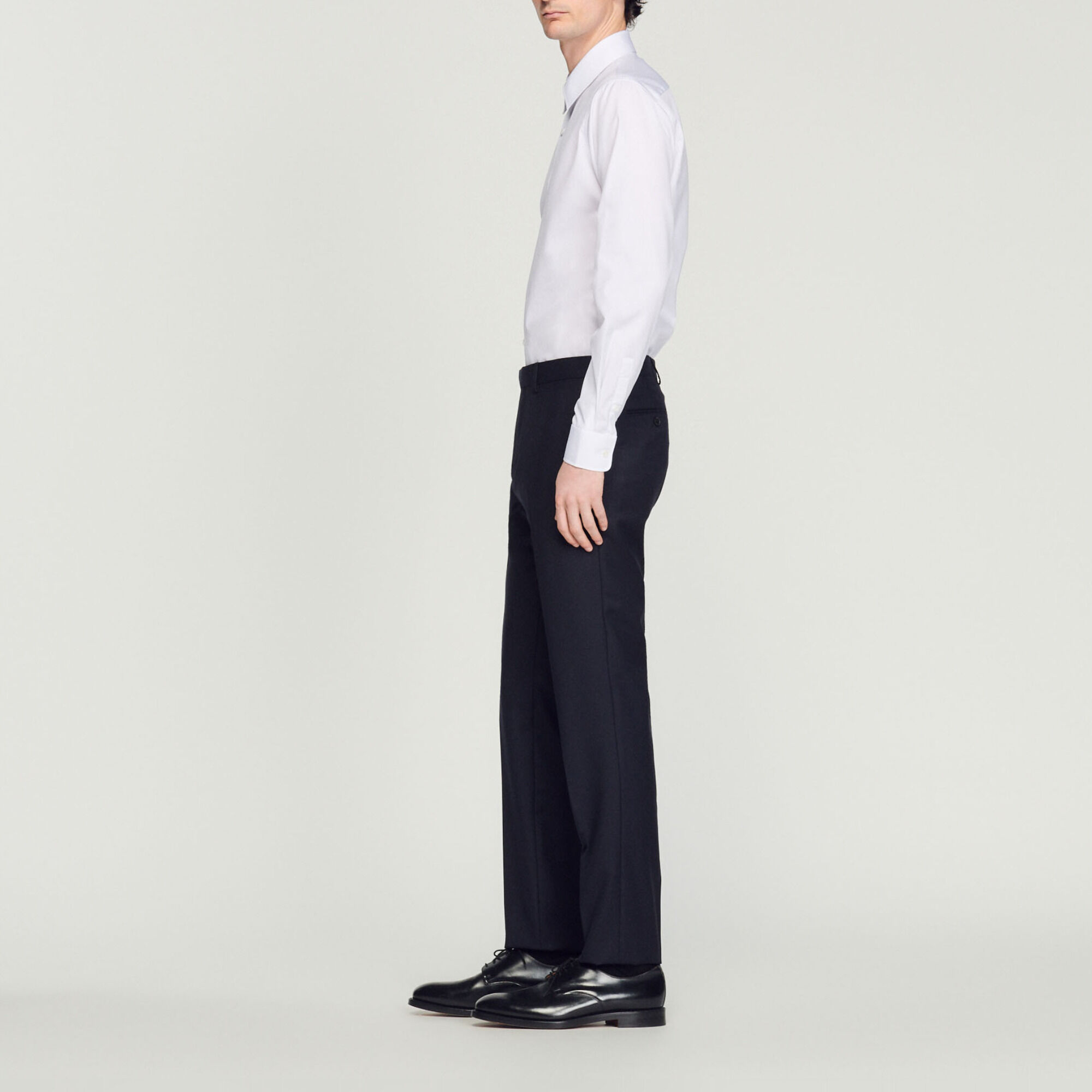 Stretch wool suit trousers