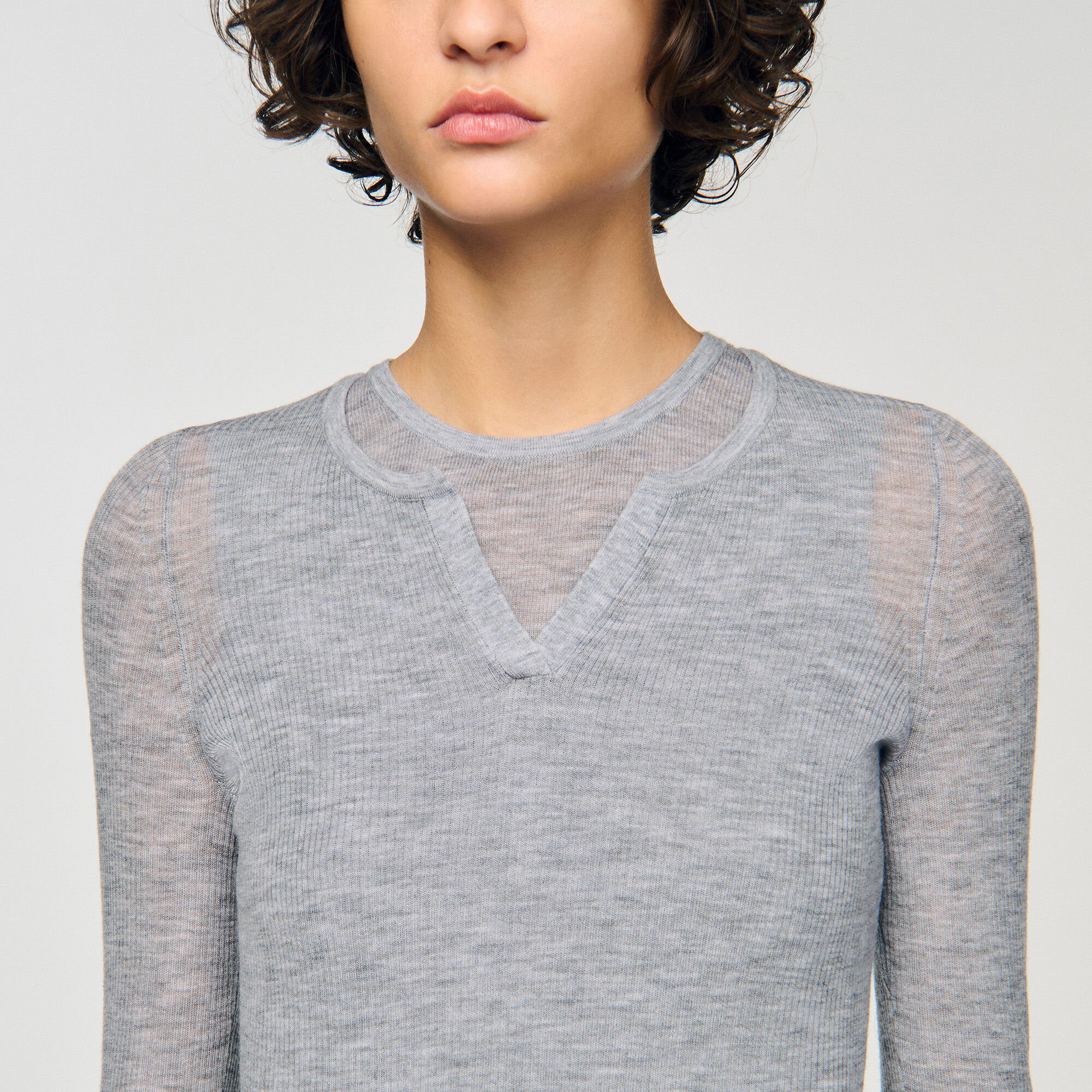 Wool layered effect jumper