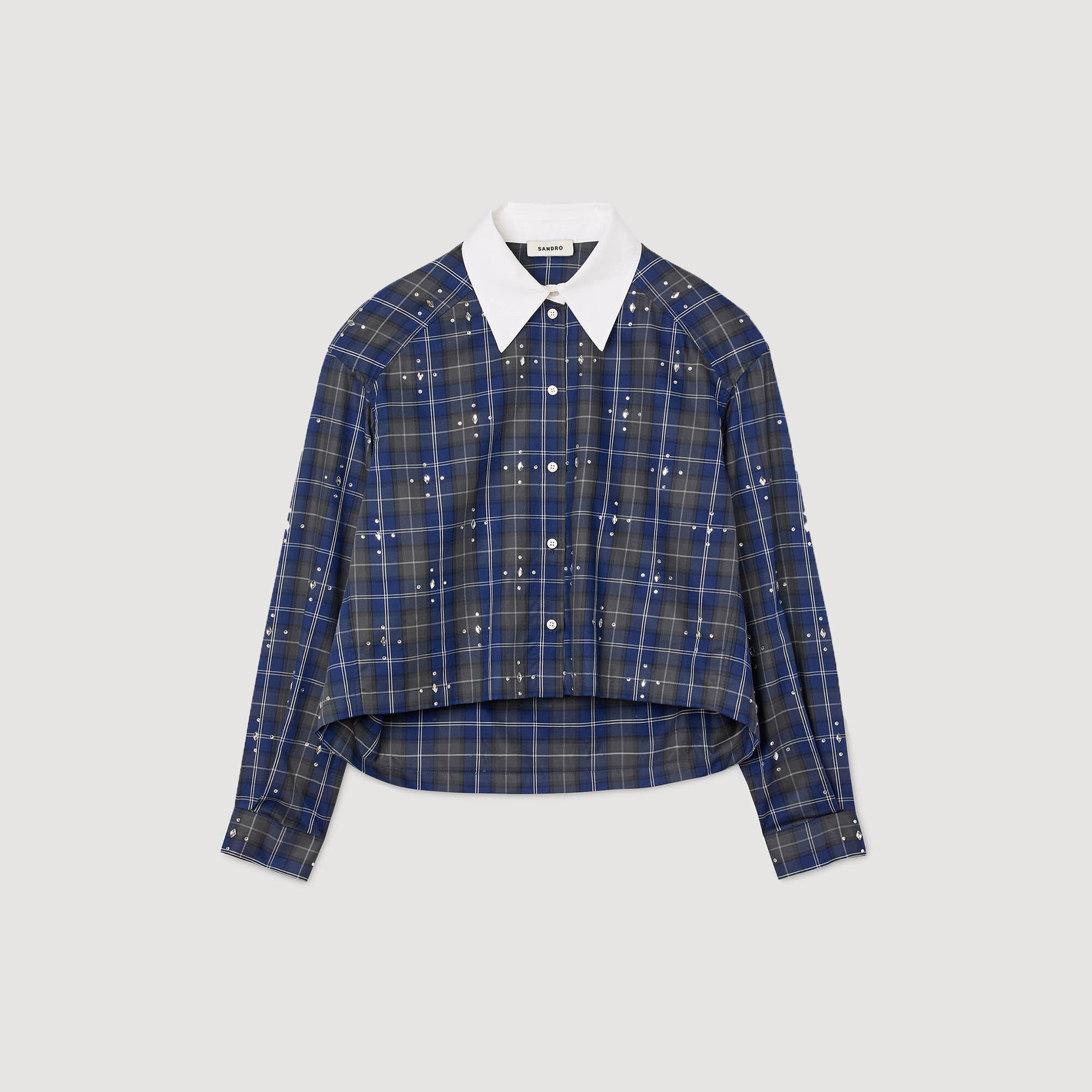 Rhinestone check shirt