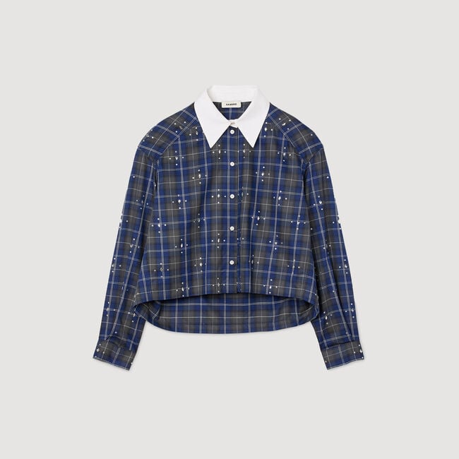 Rhinestone check shirt