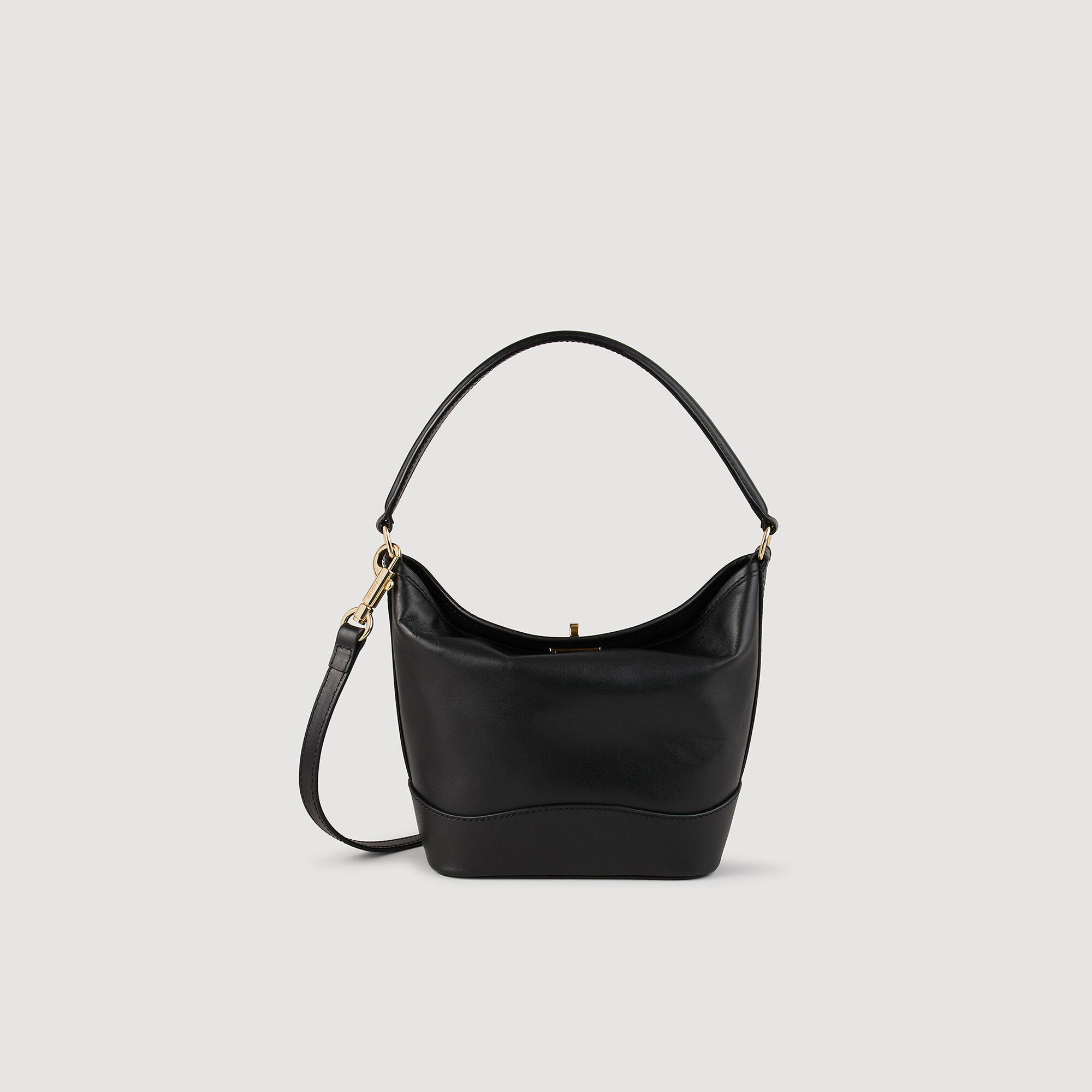 *人気* SANDRO タンゴソスモールバッグ Tangoso mini leather bag black / gray For Women | Sandro Paris