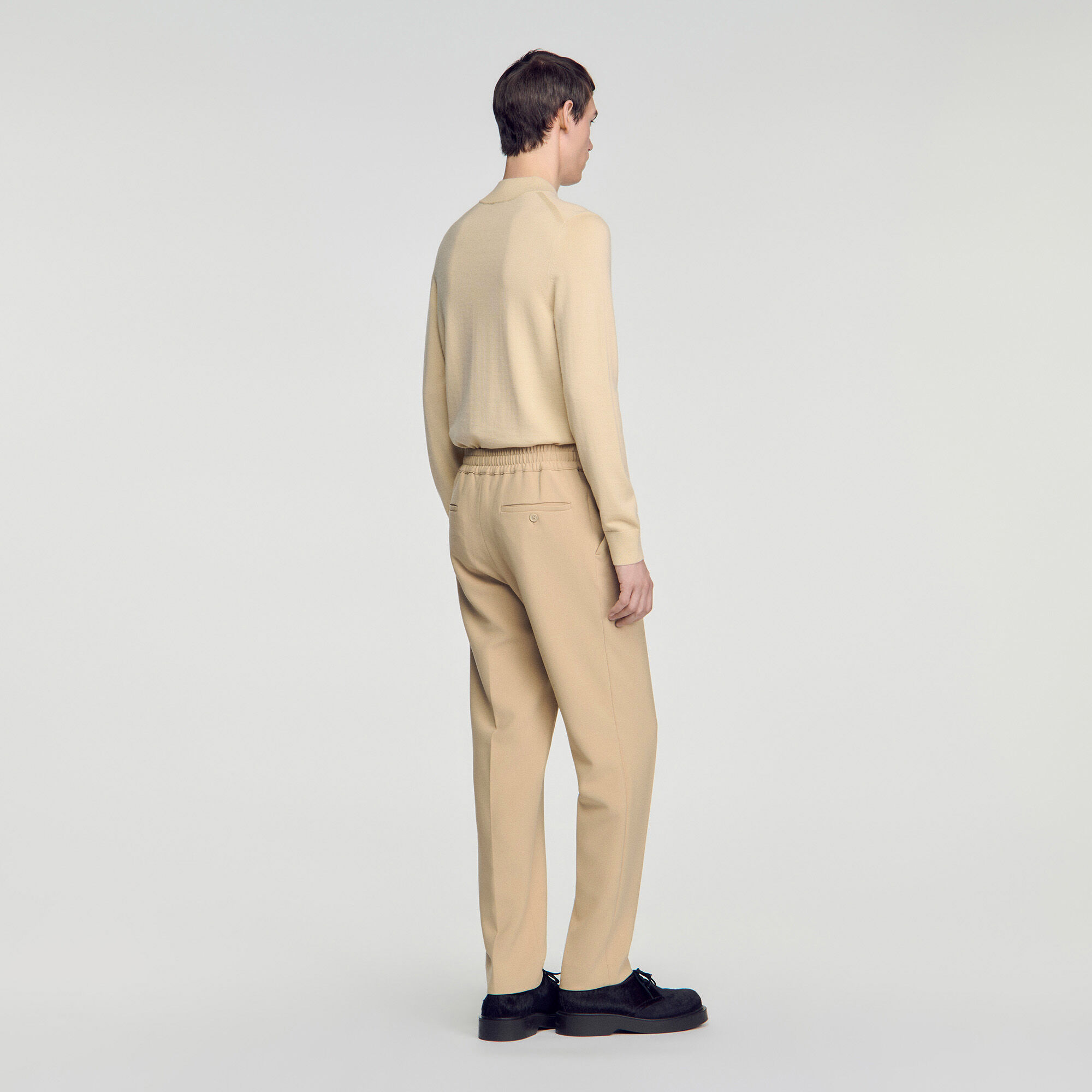 Elasticated straight trousers