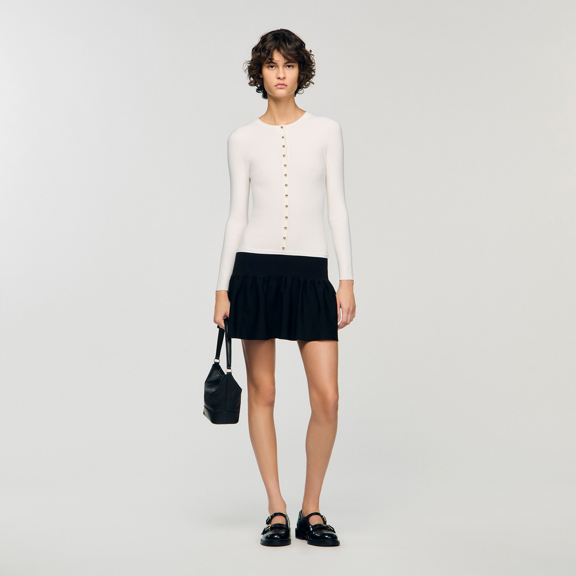 Cropped two-tone dress