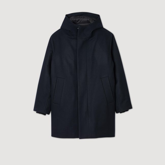 Hooded wool parka