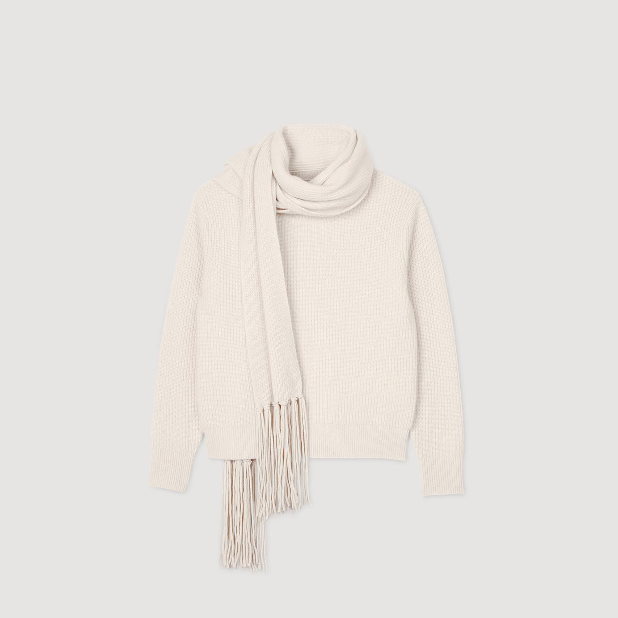 Knitted jumper with scarf collar - Women | Sandro