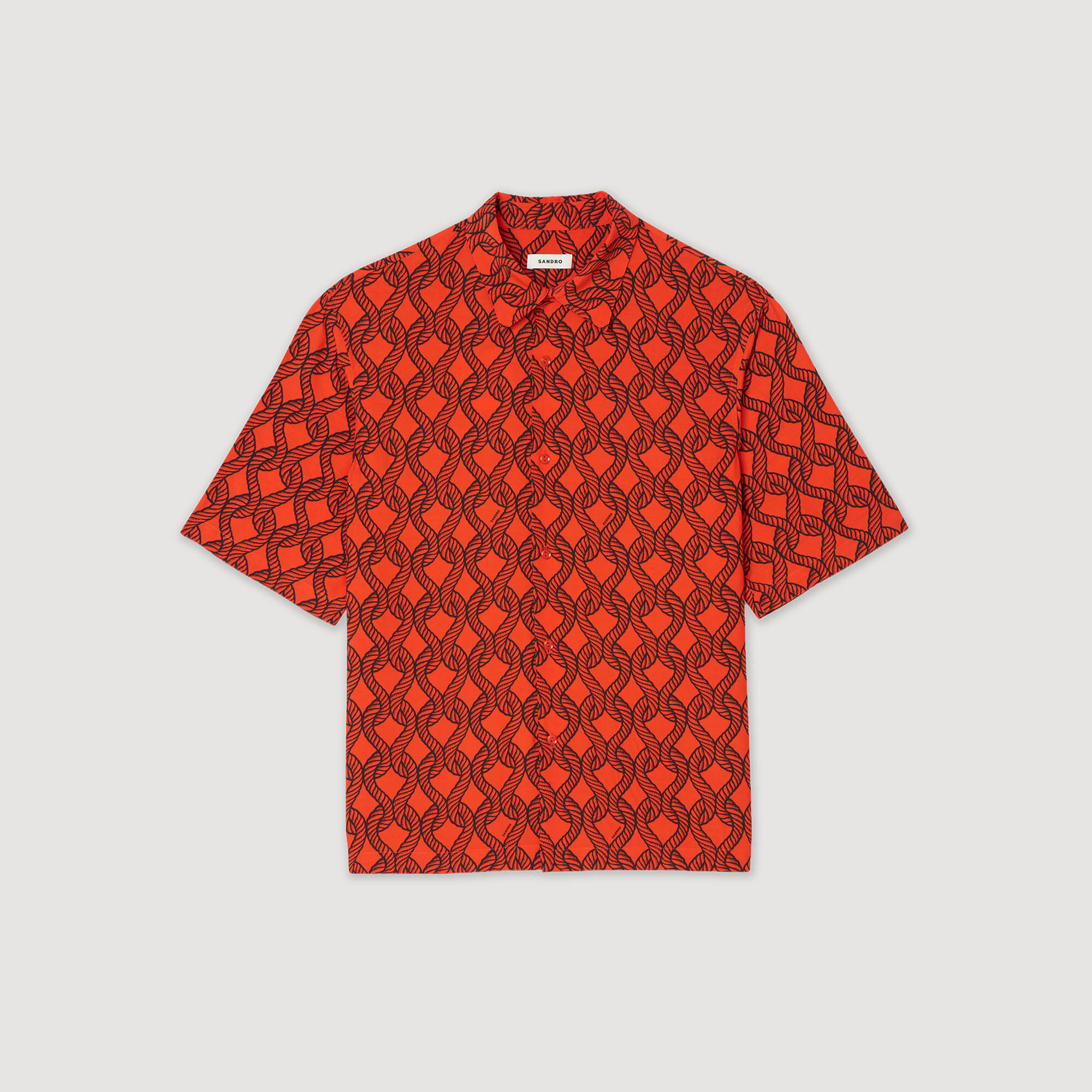 Loose-fit rope print shirt red for Men | Sandro Paris