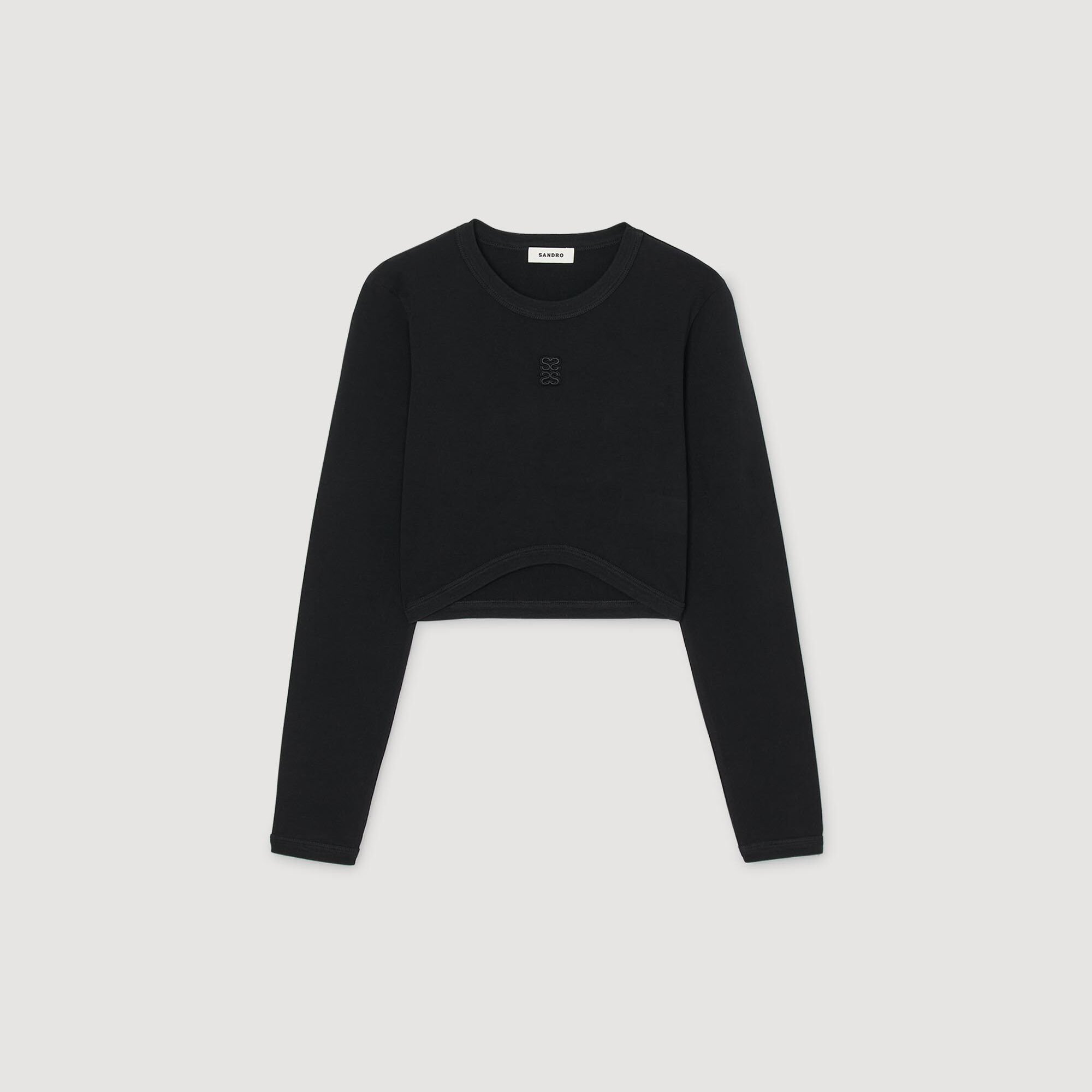 Cropped embroidered T-shirt