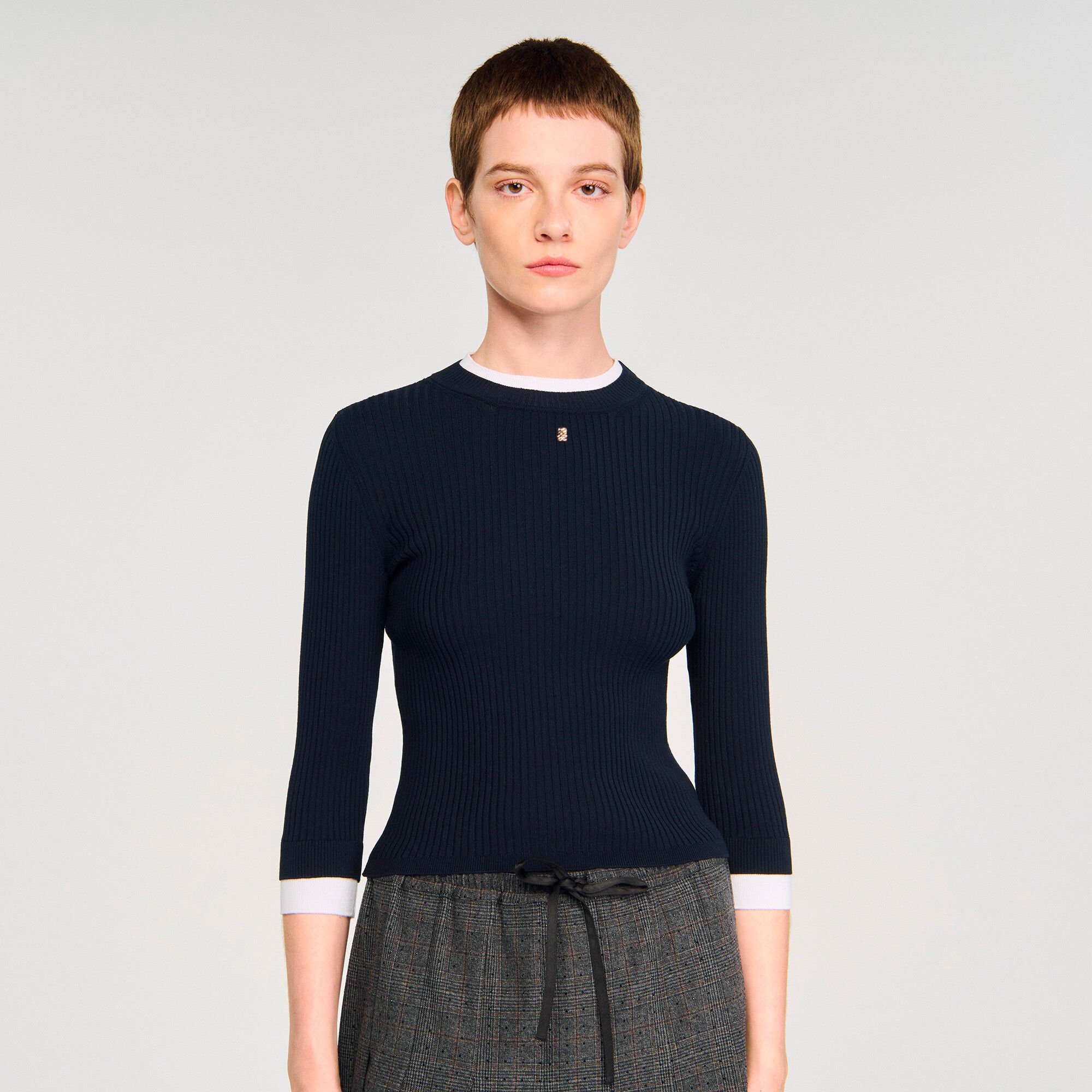 2-in-1 mixed wool jumper