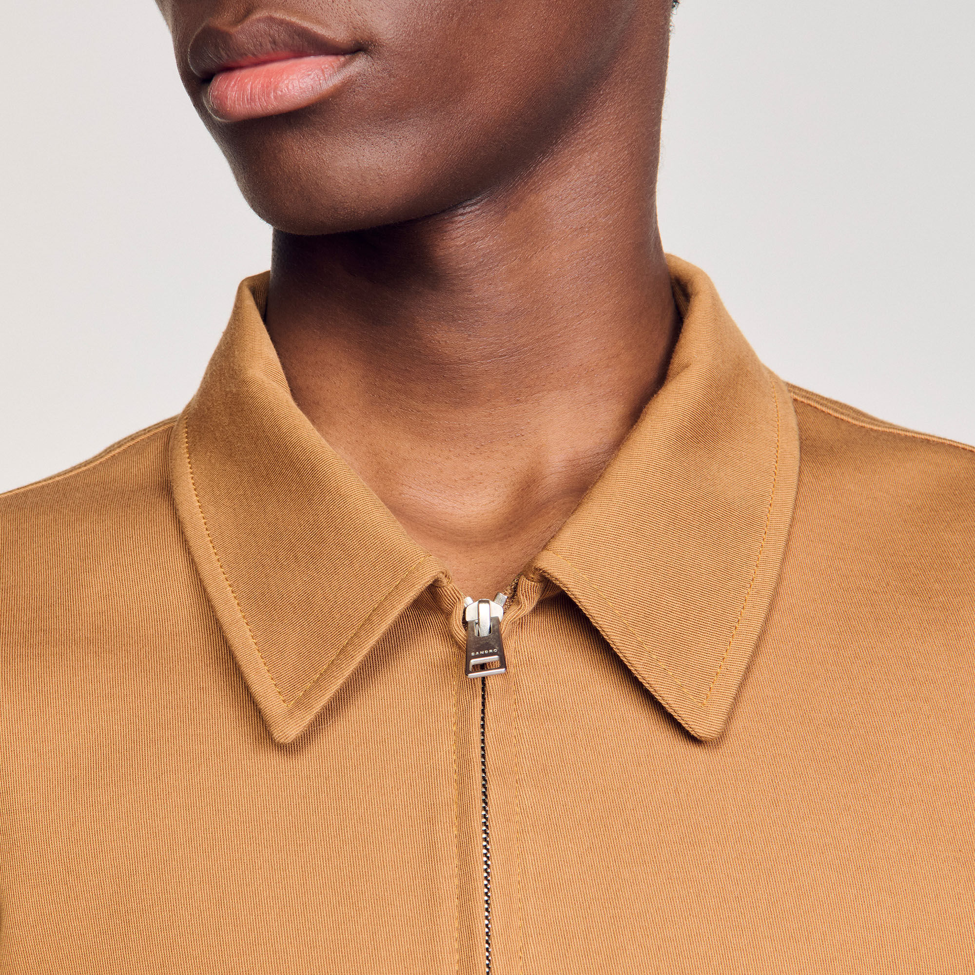 Cotton jacket white / beige for Men | Sandro Paris
