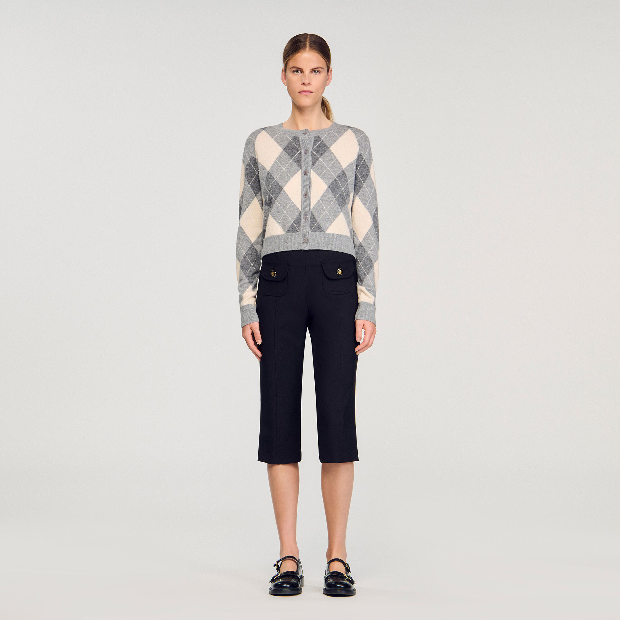 Argyle pattern cardigan