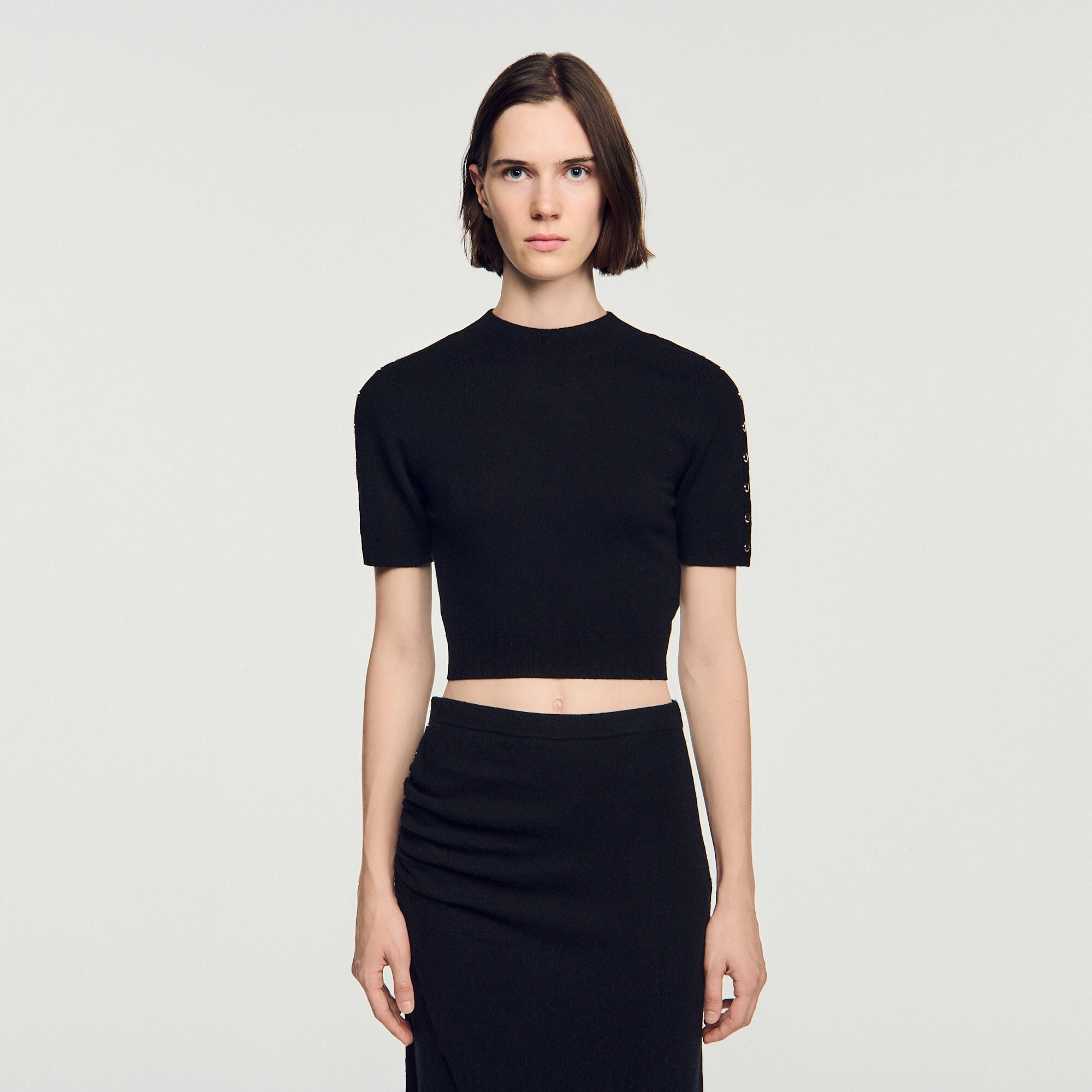 Cropped wool and cashmere jumper - Women | Sandro