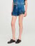 Ruffled denim shorts
