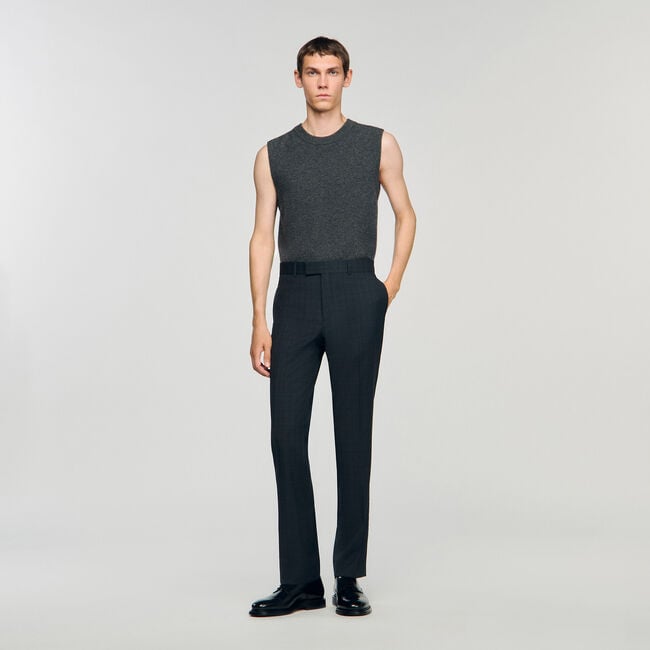Checked wool trousers