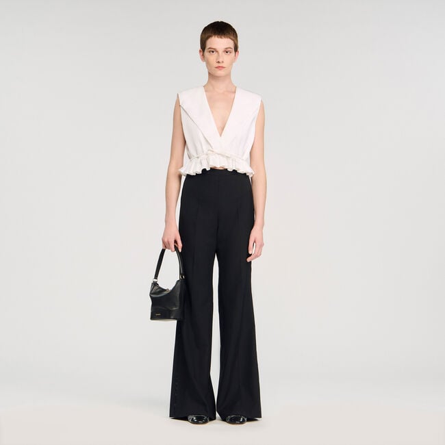 Satin stripe suit trousers