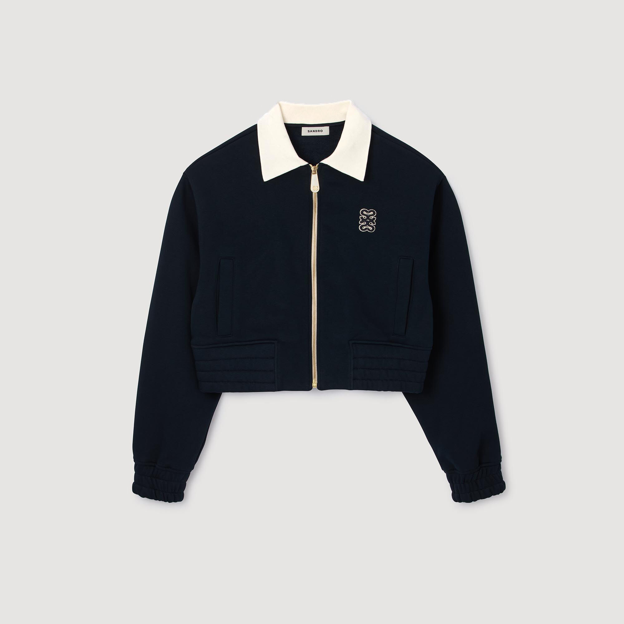 Cropped two-tone sweatshirt