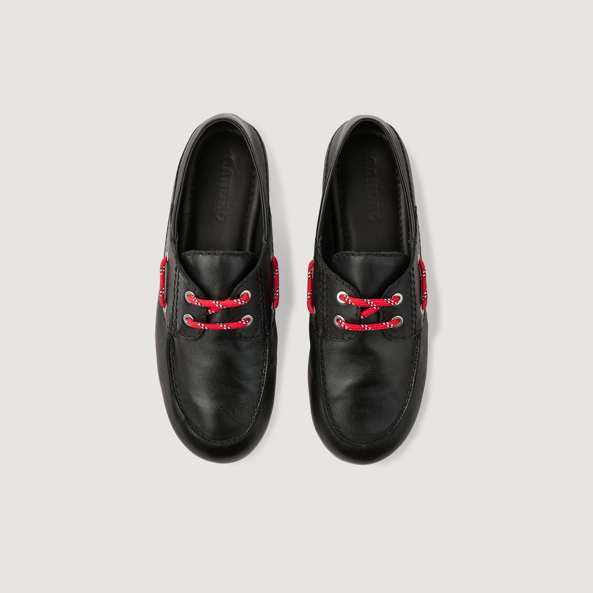 Leather boat shoe loafers