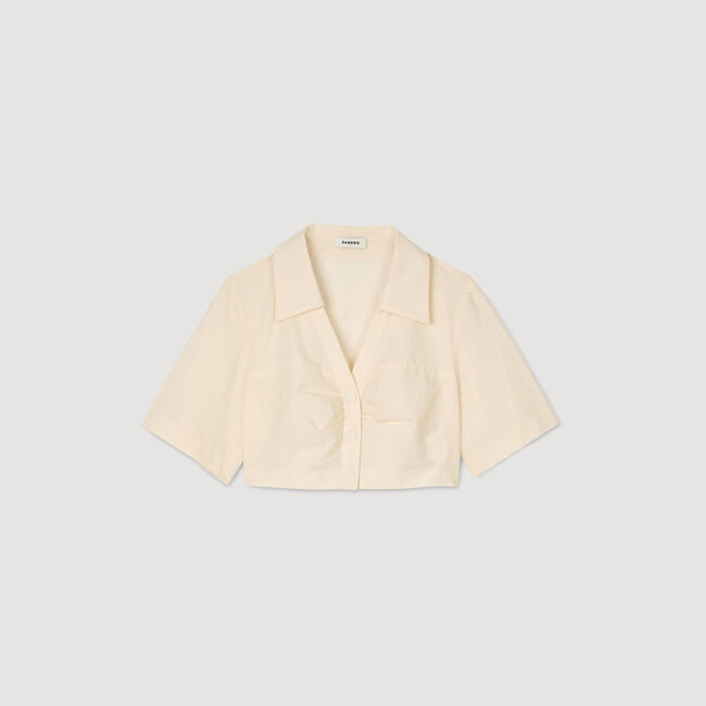 Cropped gathered shirt